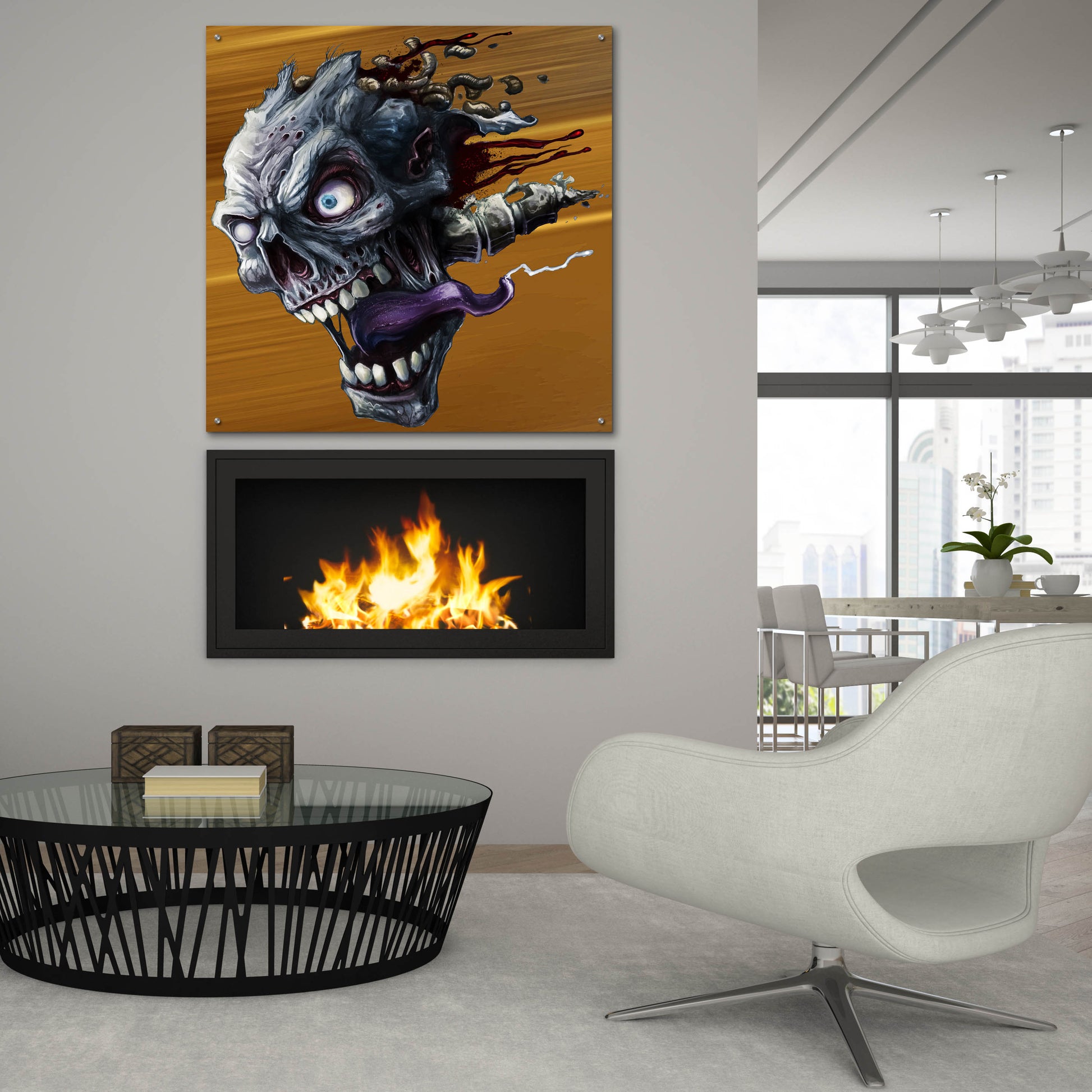 Epic Art 'Zombie Head' by Flyland Designs, Acrylic Glass Wall Art,36x36