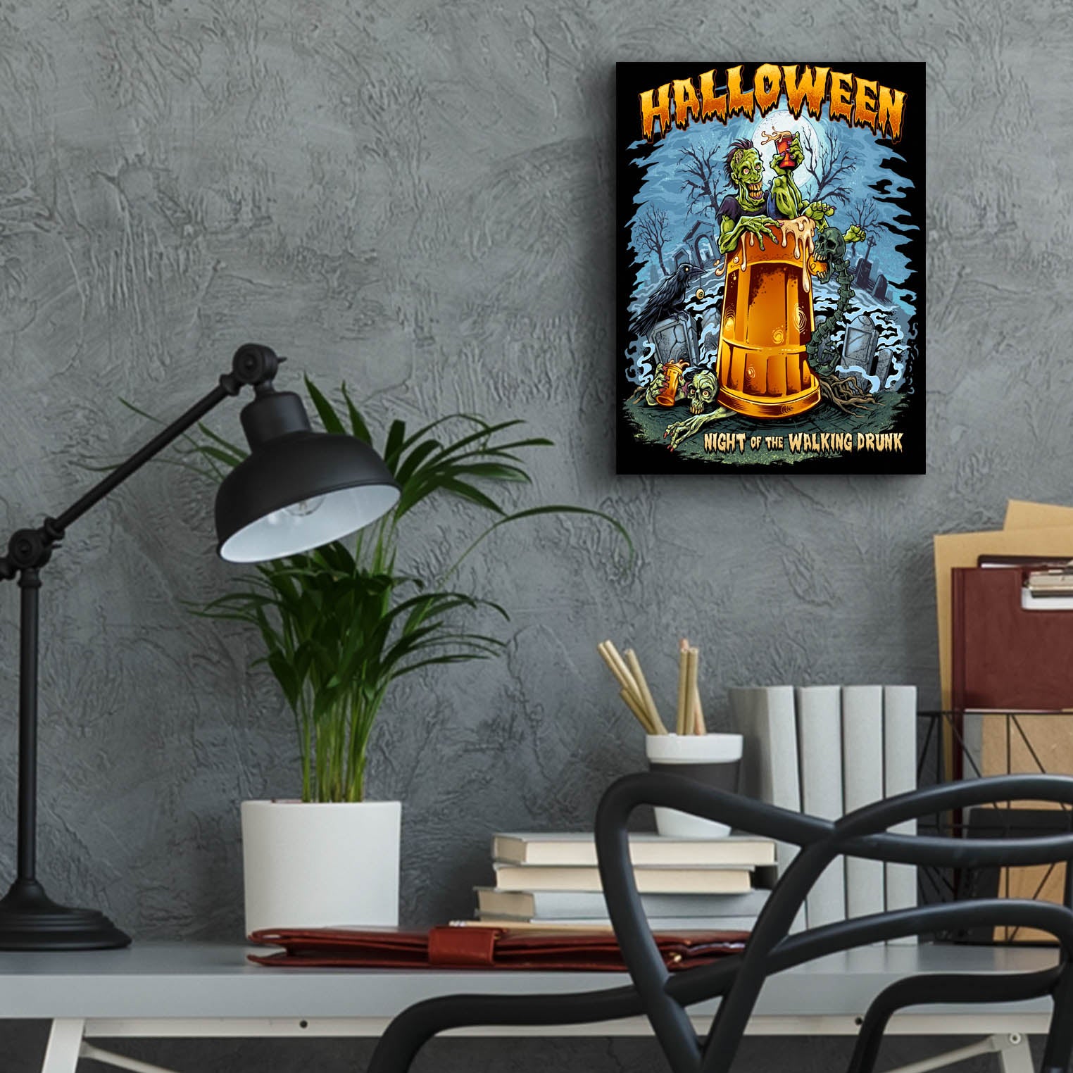 Epic Art 'Zombie In Beer Glass' by Flyland Designs, Acrylic Glass Wall Art,12x16