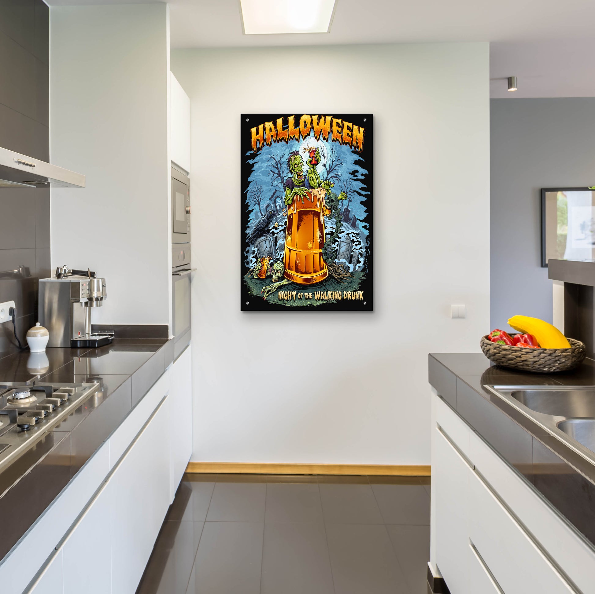 Epic Art 'Zombie In Beer Glass' by Flyland Designs, Acrylic Glass Wall Art,24x36