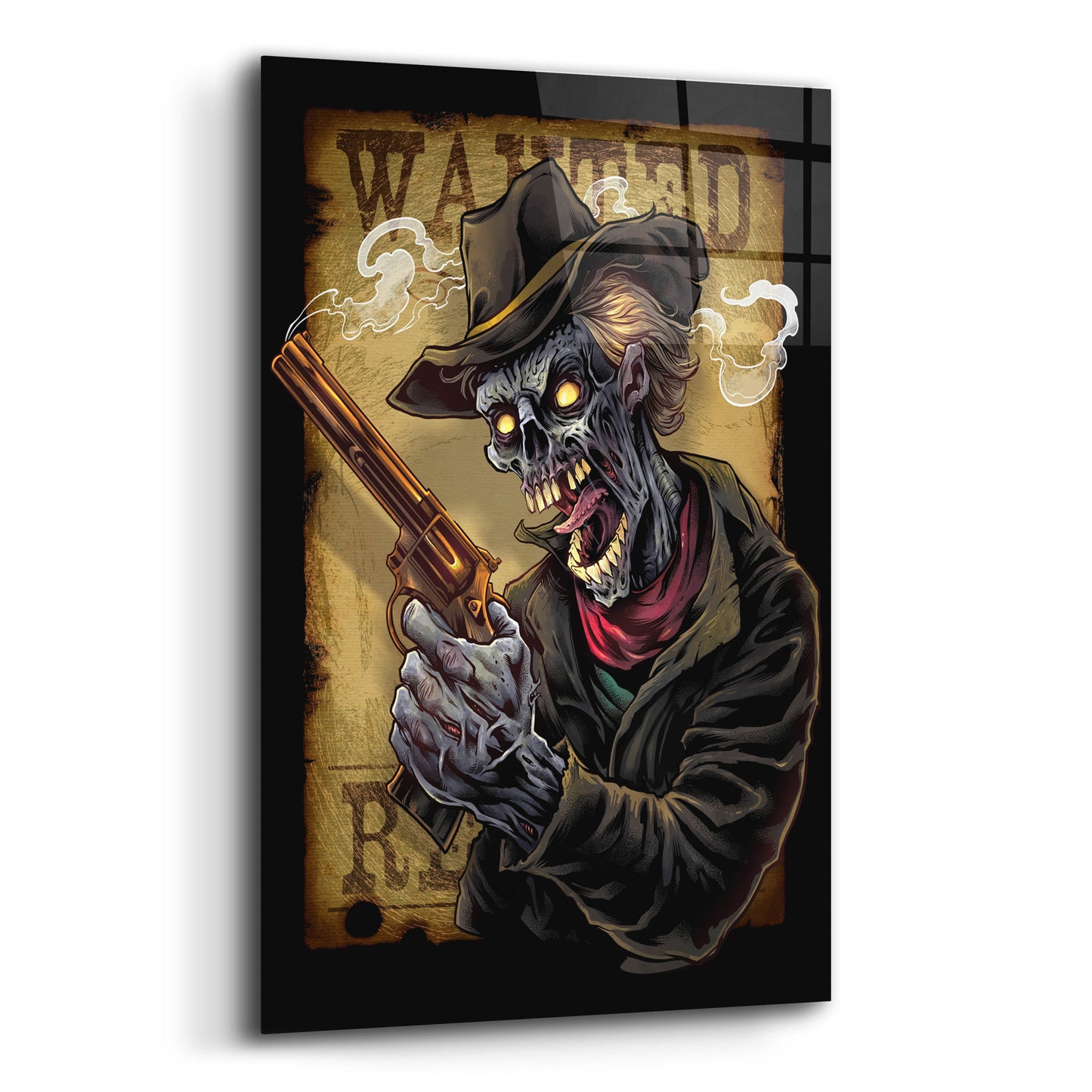 Epic Art 'Zombie Outlaw With Revolver' by Flyland Designs, Acrylic Glass Wall Art,12x16