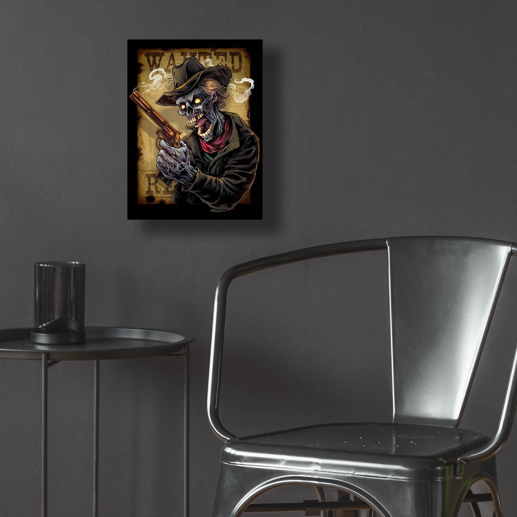 Epic Art 'Zombie Outlaw With Revolver' by Flyland Designs, Acrylic Glass Wall Art,12x16