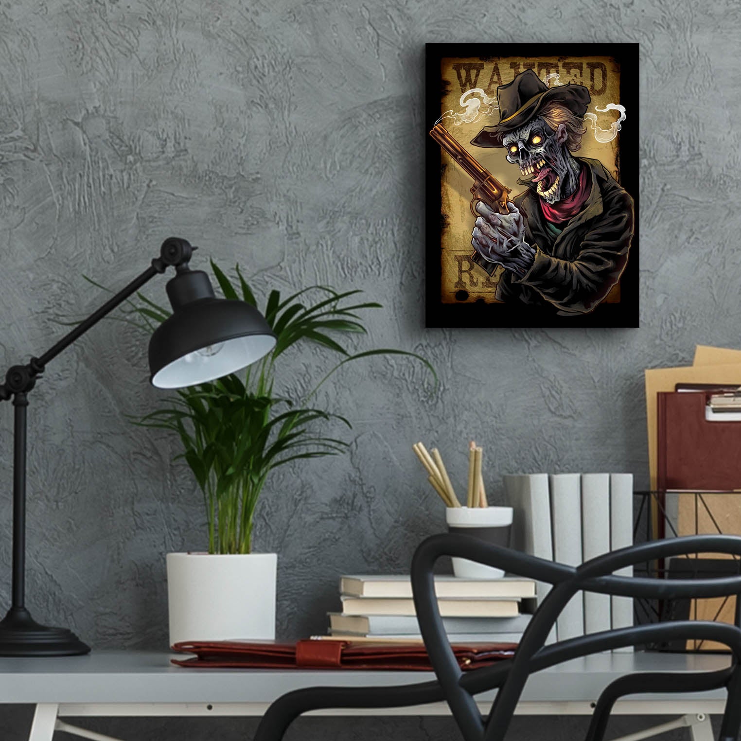 Epic Art 'Zombie Outlaw With Revolver' by Flyland Designs, Acrylic Glass Wall Art,12x16