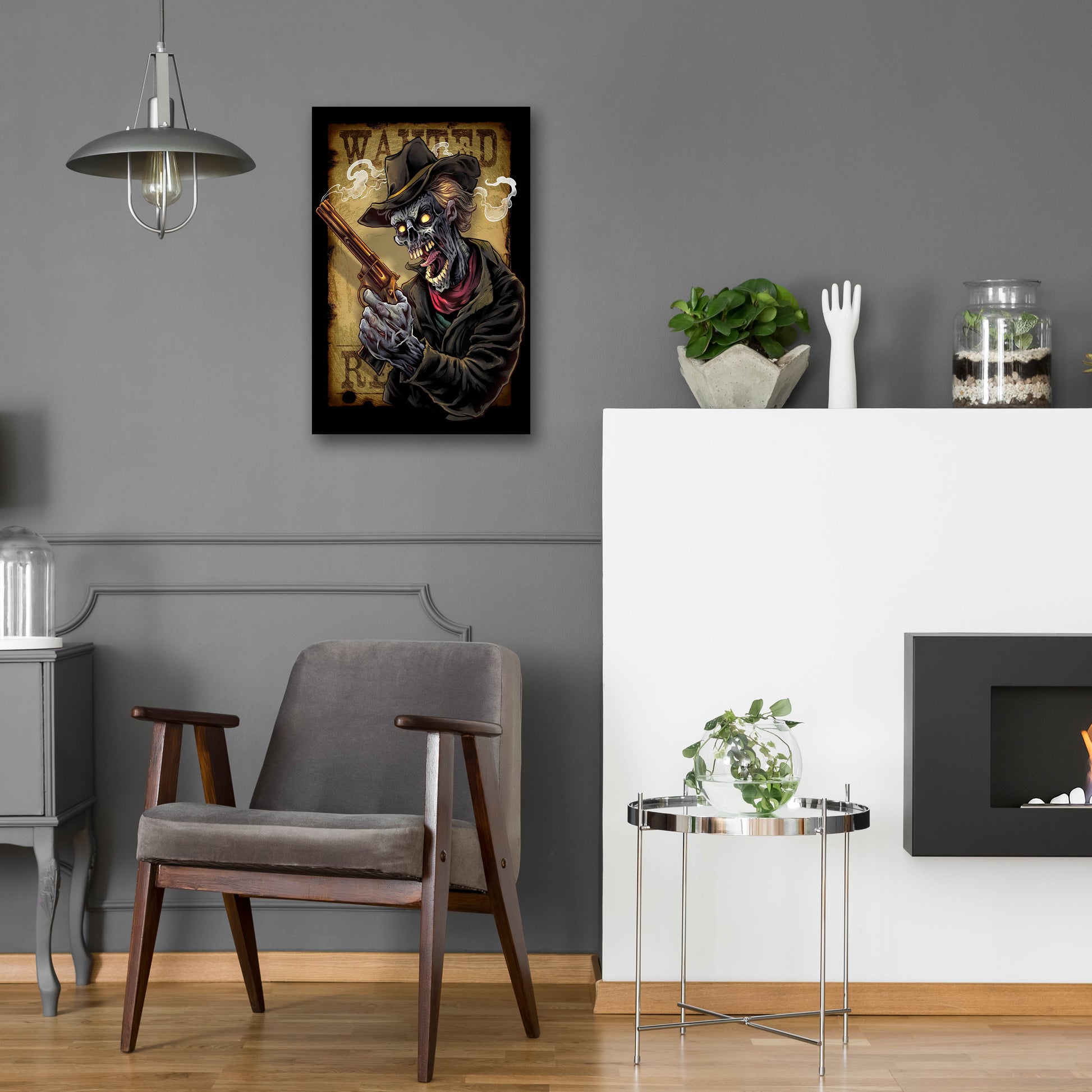 Epic Art 'Zombie Outlaw With Revolver' by Flyland Designs, Acrylic Glass Wall Art,16x24