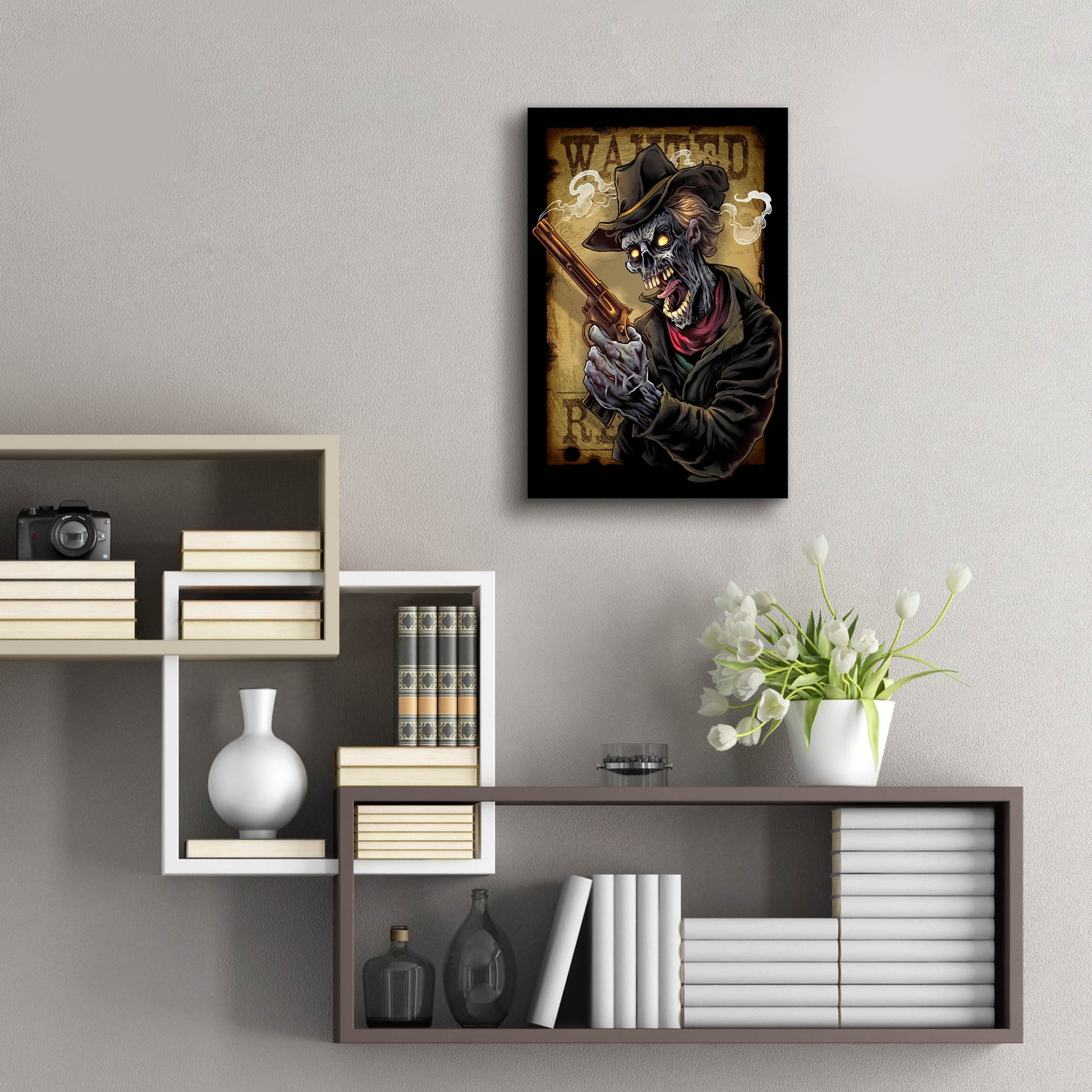 Epic Art 'Zombie Outlaw With Revolver' by Flyland Designs, Acrylic Glass Wall Art,16x24