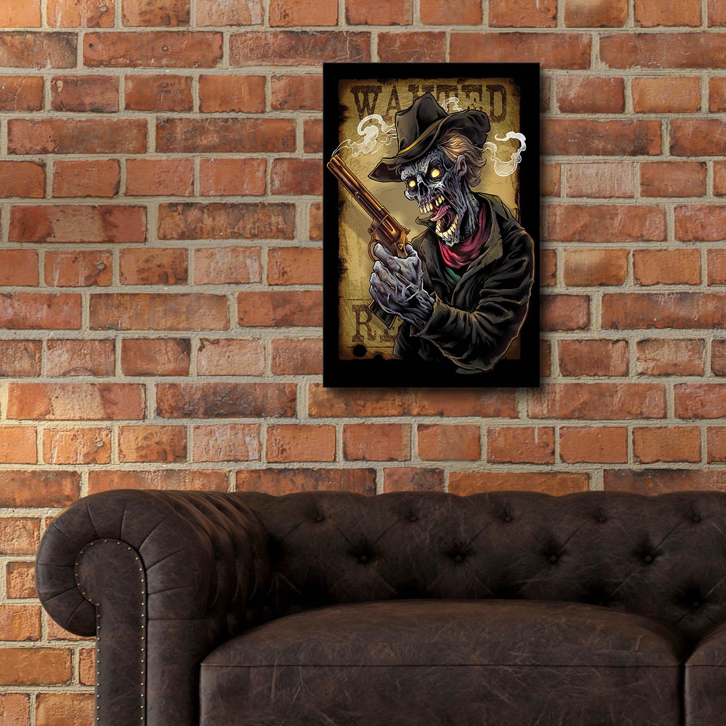 Epic Art 'Zombie Outlaw With Revolver' by Flyland Designs, Acrylic Glass Wall Art,16x24