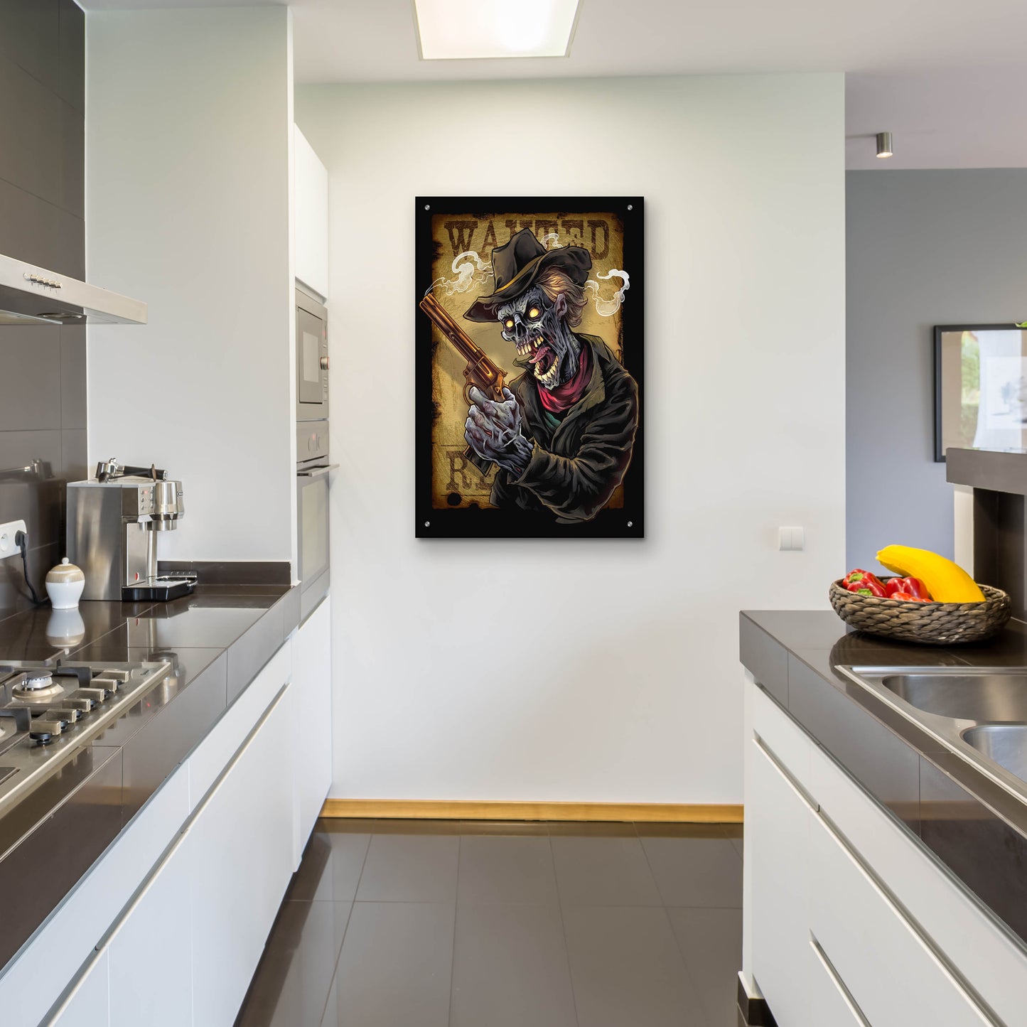 Epic Art 'Zombie Outlaw With Revolver' by Flyland Designs, Acrylic Glass Wall Art,24x36