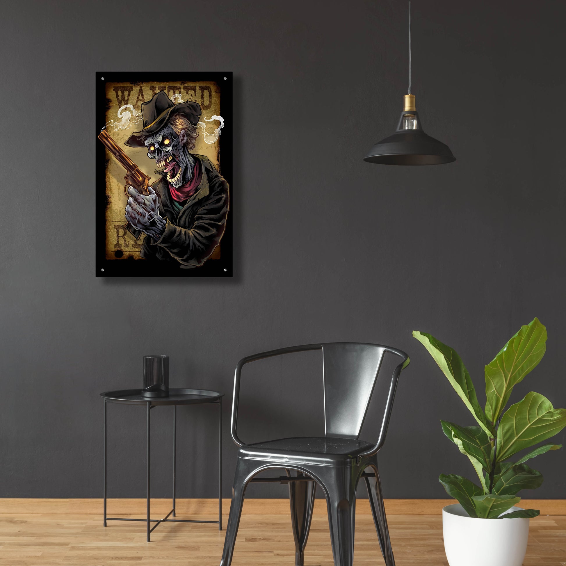 Epic Art 'Zombie Outlaw With Revolver' by Flyland Designs, Acrylic Glass Wall Art,24x36