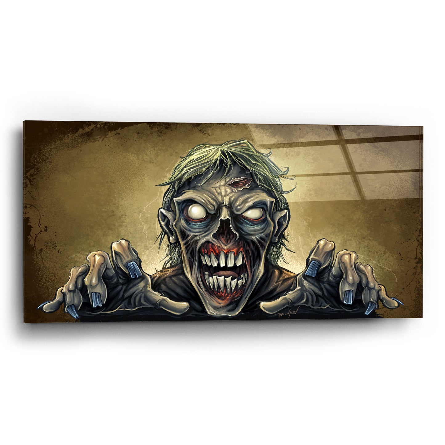 Epic Art 'Zombie Reaching Out' by Flyland Designs, Acrylic Glass Wall Art,24x12