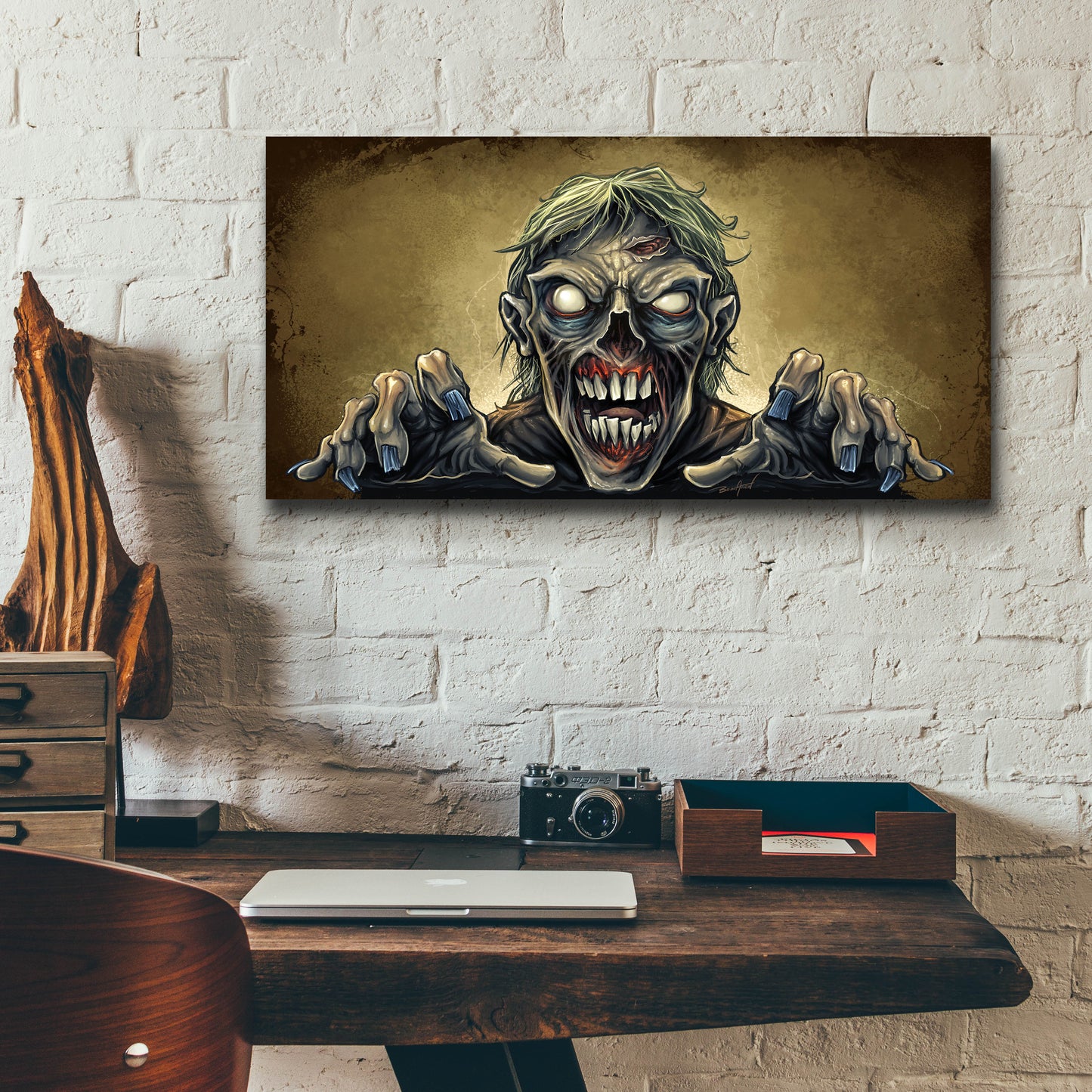 Epic Art 'Zombie Reaching Out' by Flyland Designs, Acrylic Glass Wall Art,24x12