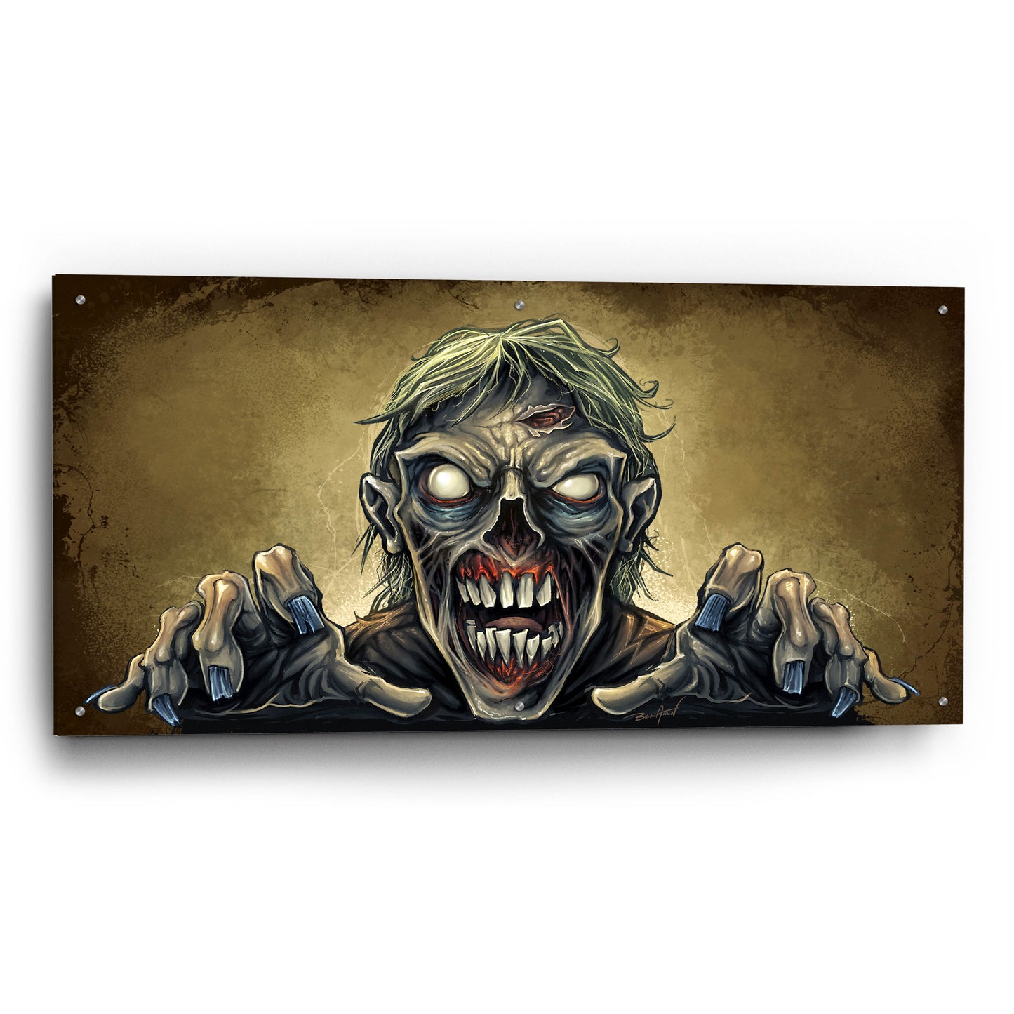 Epic Art 'Zombie Reaching Out' by Flyland Designs, Acrylic Glass Wall Art,48x24