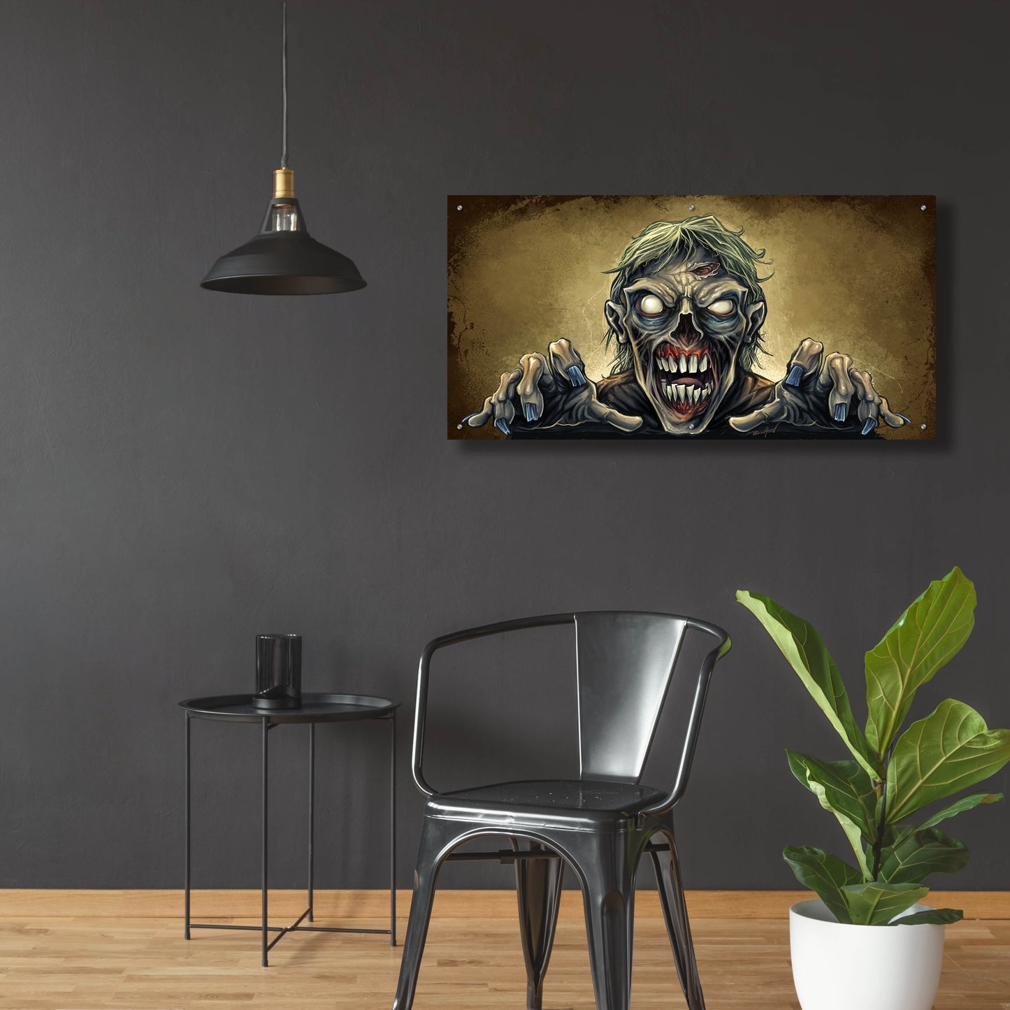 Epic Art 'Zombie Reaching Out' by Flyland Designs, Acrylic Glass Wall Art,48x24