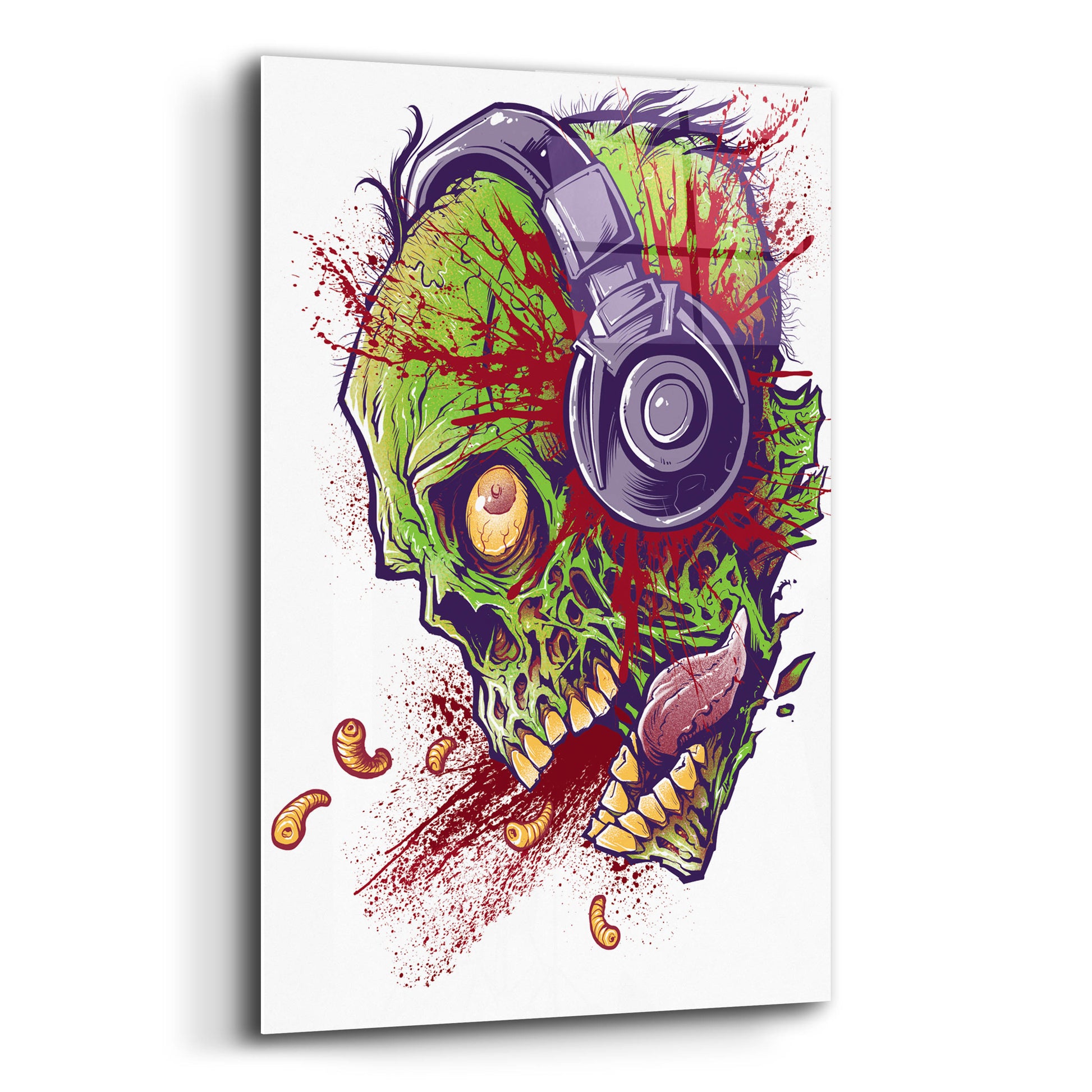 Epic Art 'Zombie With Headphones' by Flyland Designs, Acrylic Glass Wall Art,12x16