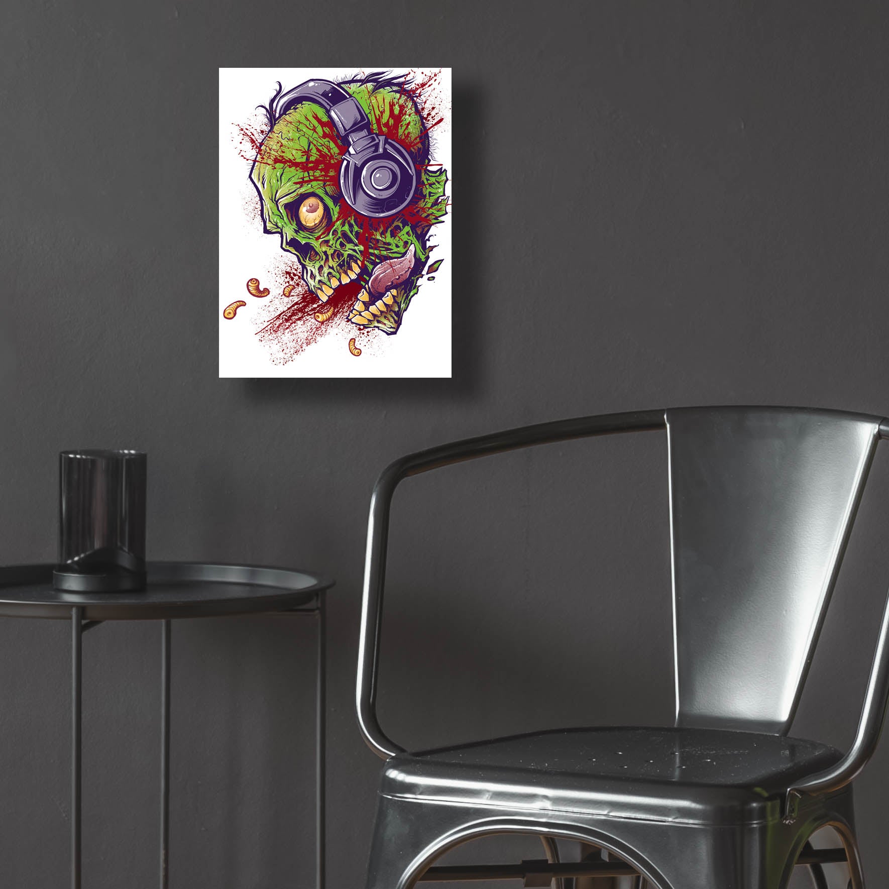 Epic Art 'Zombie With Headphones' by Flyland Designs, Acrylic Glass Wall Art,12x16