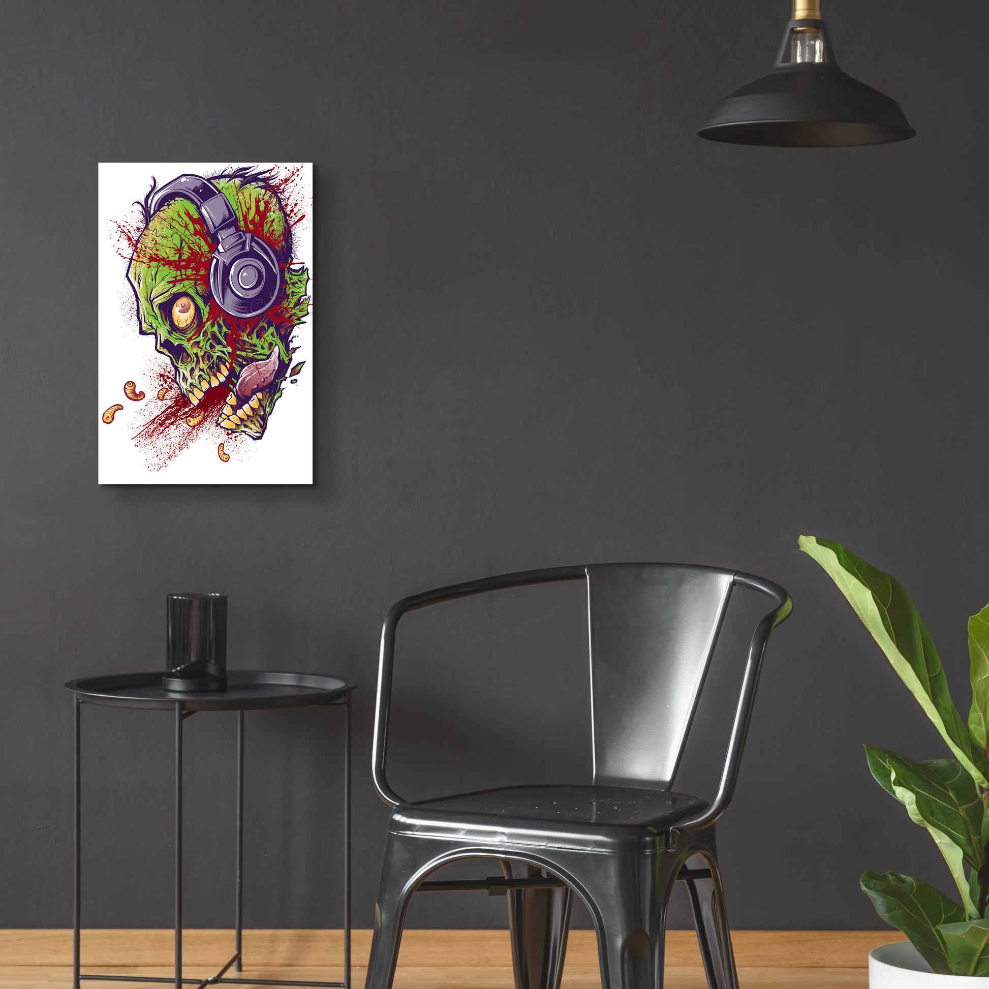 Epic Art 'Zombie With Headphones' by Flyland Designs, Acrylic Glass Wall Art,16x24
