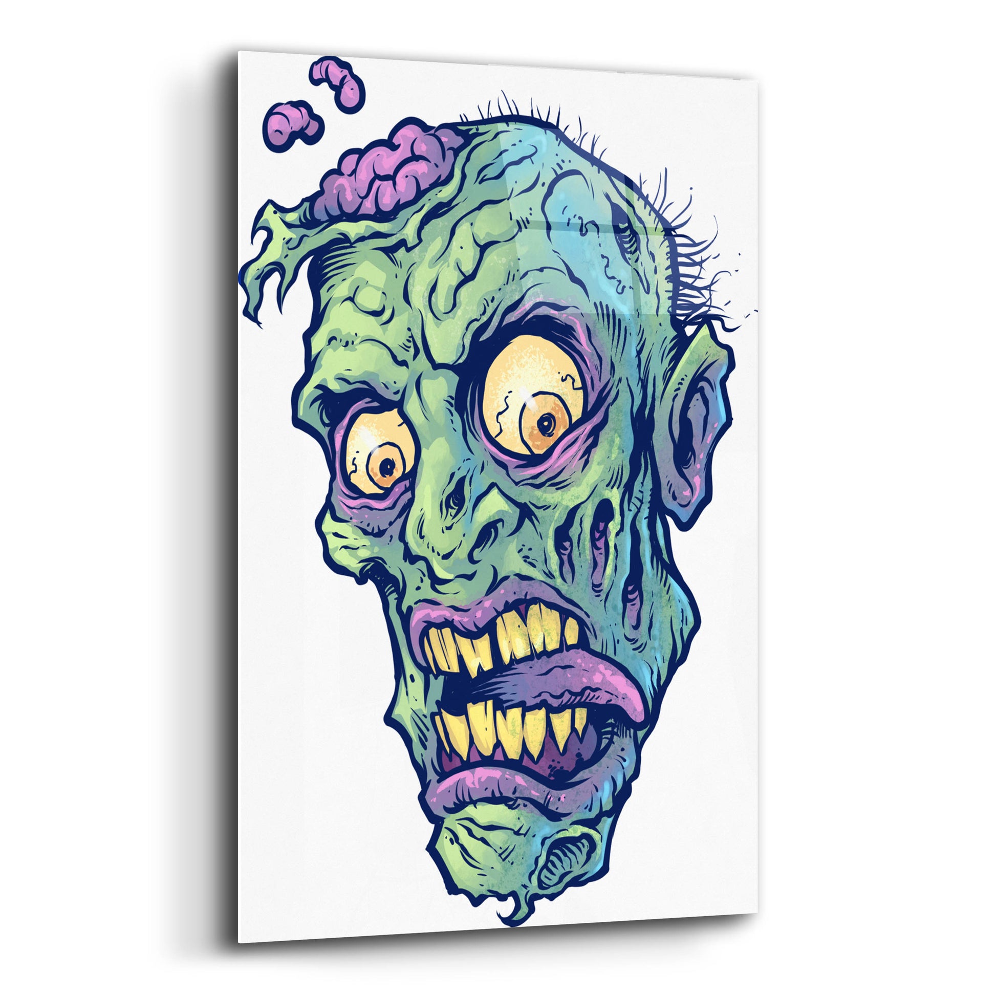 Epic Art 'Zombie Pattern Head 01' by Flyland Designs, Acrylic Glass Wall Art,12x16