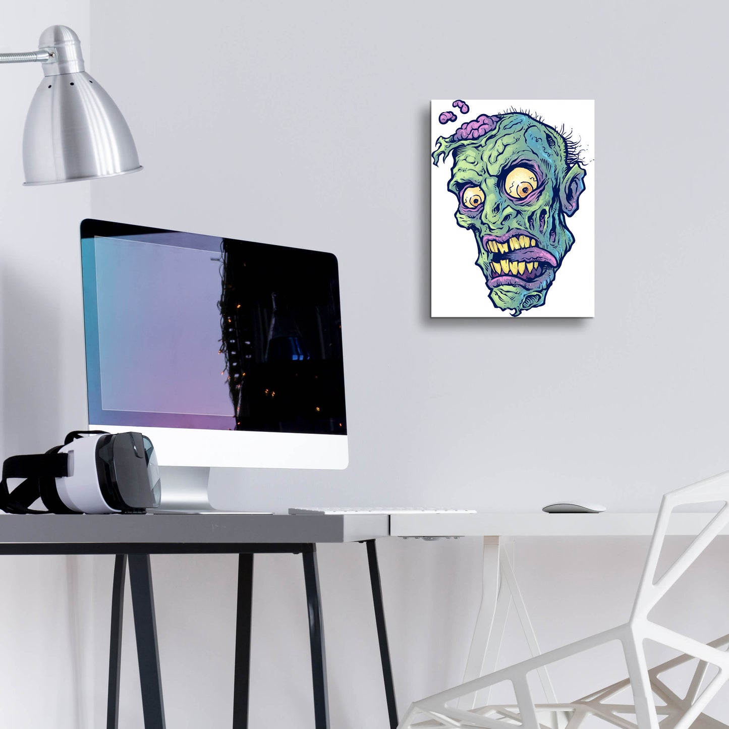 Epic Art 'Zombie Pattern Head 01' by Flyland Designs, Acrylic Glass Wall Art,12x16