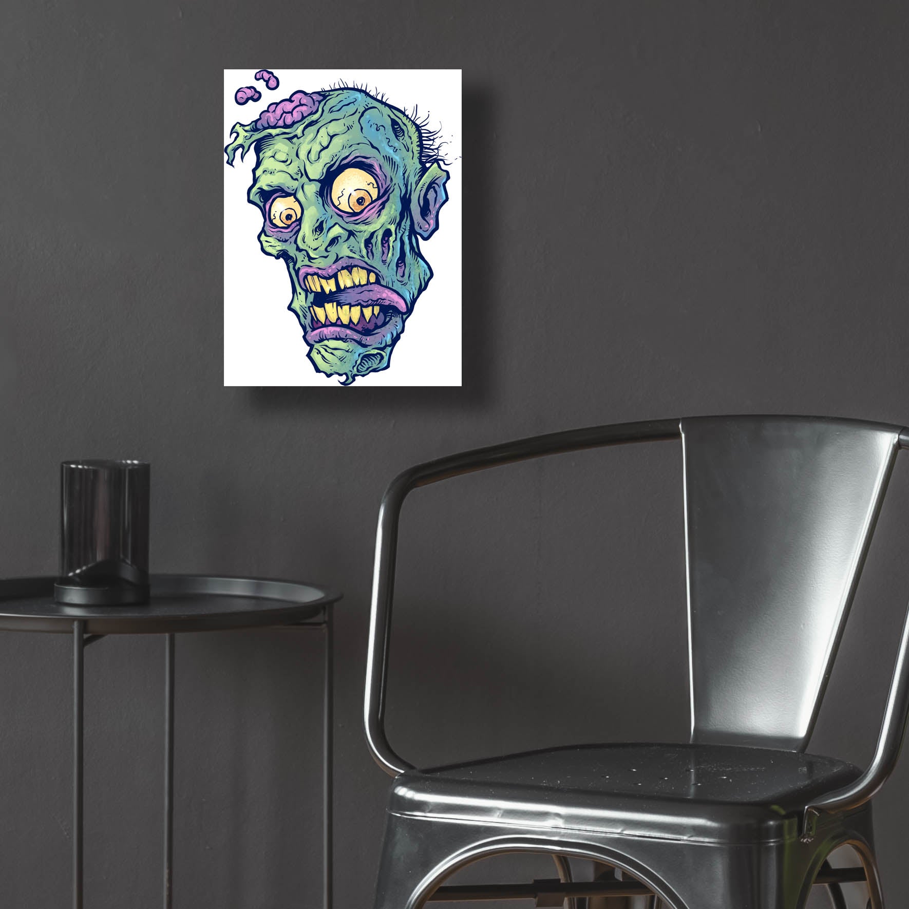 Epic Art 'Zombie Pattern Head 01' by Flyland Designs, Acrylic Glass Wall Art,12x16