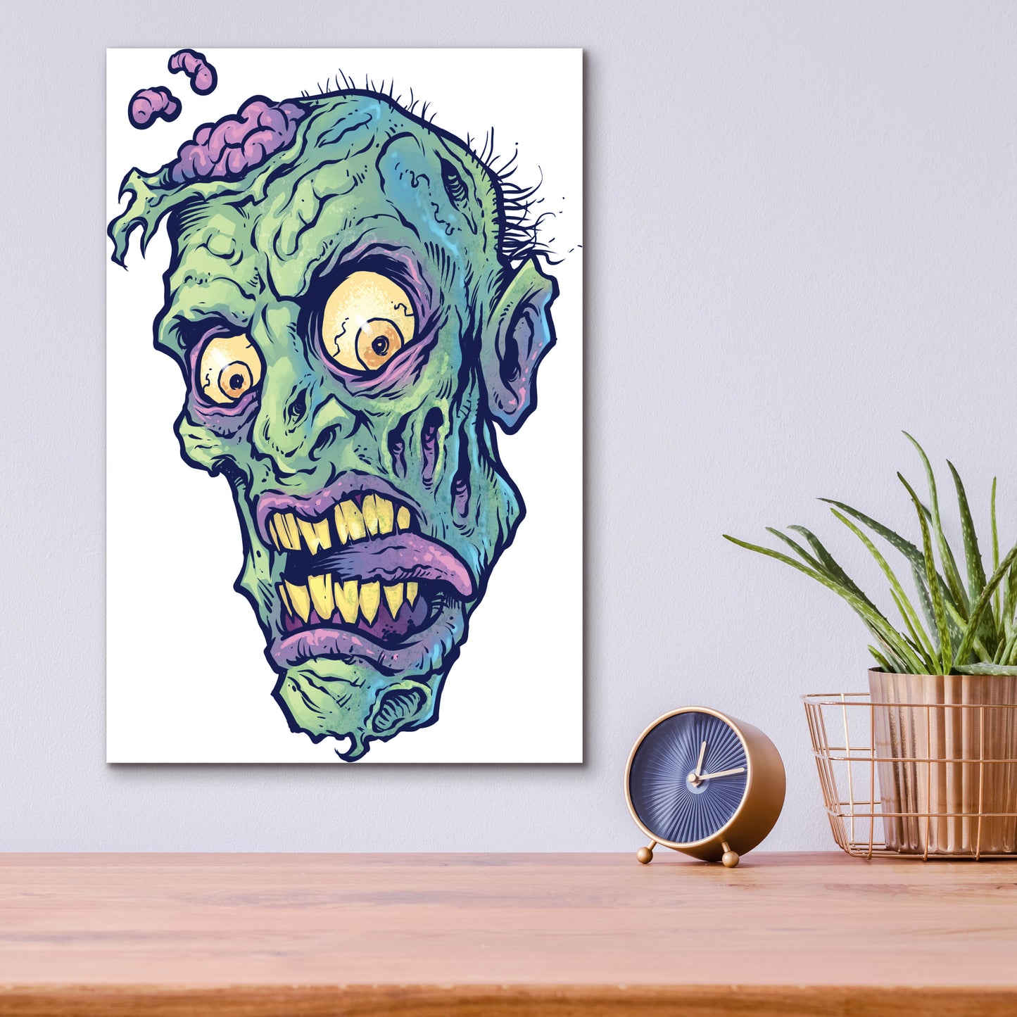 Epic Art 'Zombie Pattern Head 01' by Flyland Designs, Acrylic Glass Wall Art,12x16