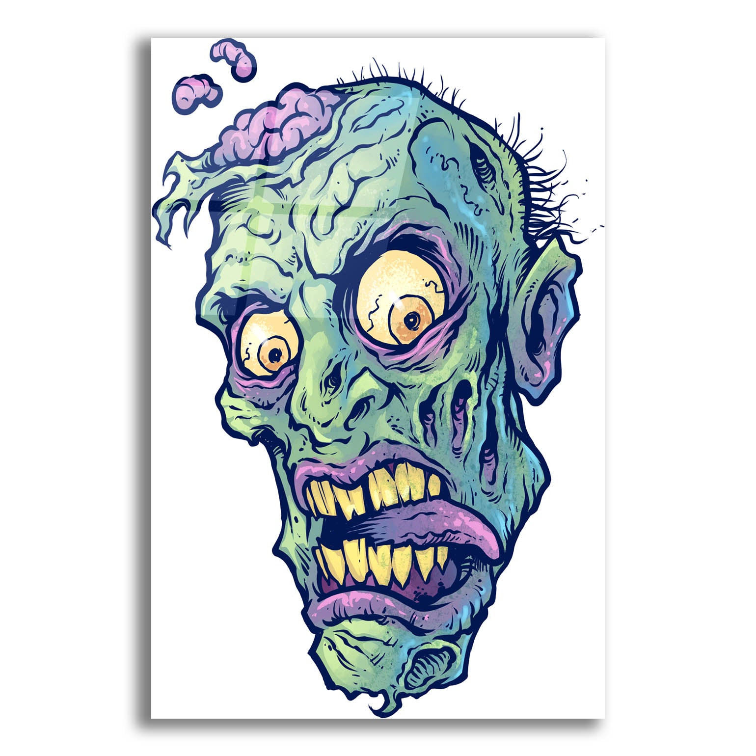 Epic Art 'Zombie Pattern Head 01' by Flyland Designs, Acrylic Glass Wall Art,12x16