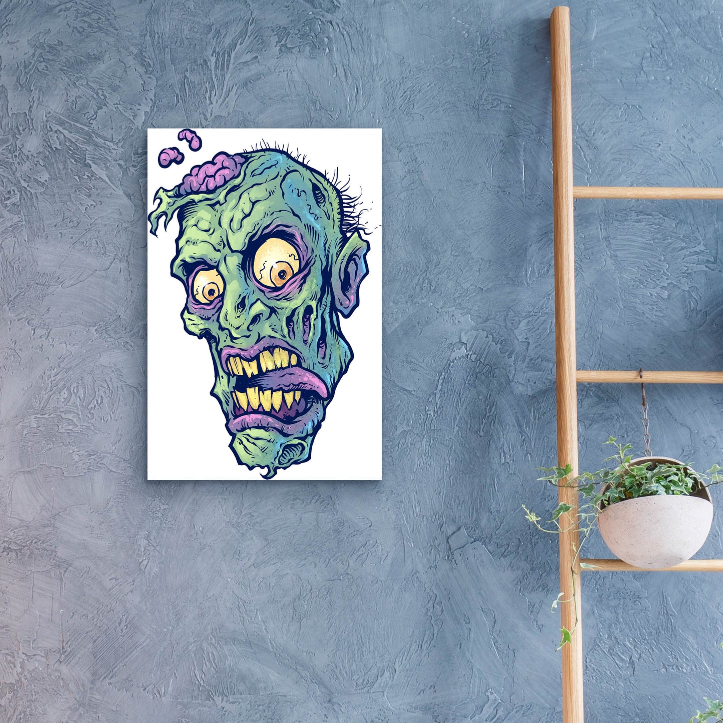 Epic Art 'Zombie Pattern Head 01' by Flyland Designs, Acrylic Glass Wall Art,16x24