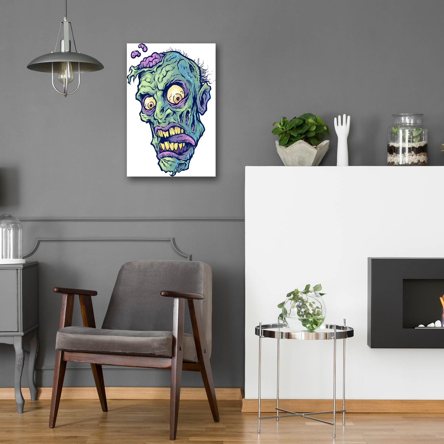 Epic Art 'Zombie Pattern Head 01' by Flyland Designs, Acrylic Glass Wall Art,16x24