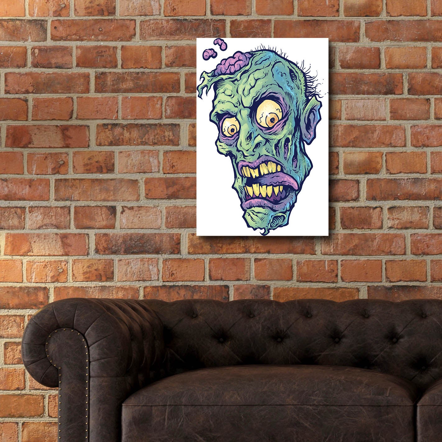 Epic Art 'Zombie Pattern Head 01' by Flyland Designs, Acrylic Glass Wall Art,16x24