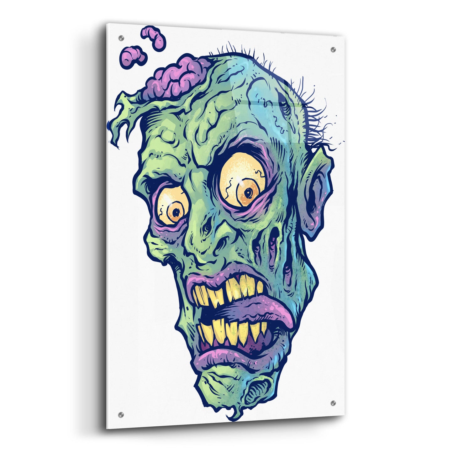 Epic Art 'Zombie Pattern Head 01' by Flyland Designs, Acrylic Glass Wall Art,24x36