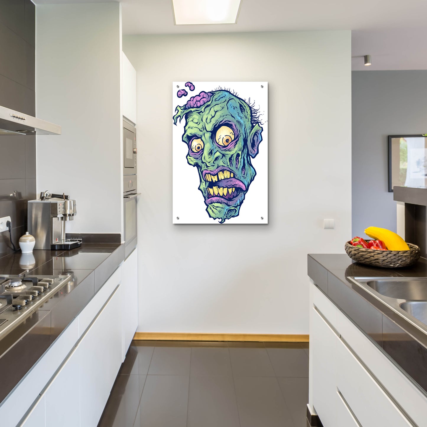 Epic Art 'Zombie Pattern Head 01' by Flyland Designs, Acrylic Glass Wall Art,24x36