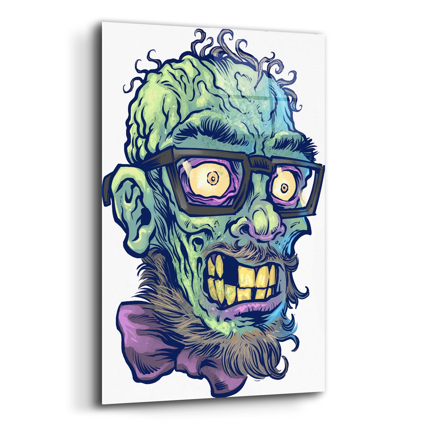 Epic Art 'Zombie Pattern Head 02' by Flyland Designs, Acrylic Glass Wall Art,12x16