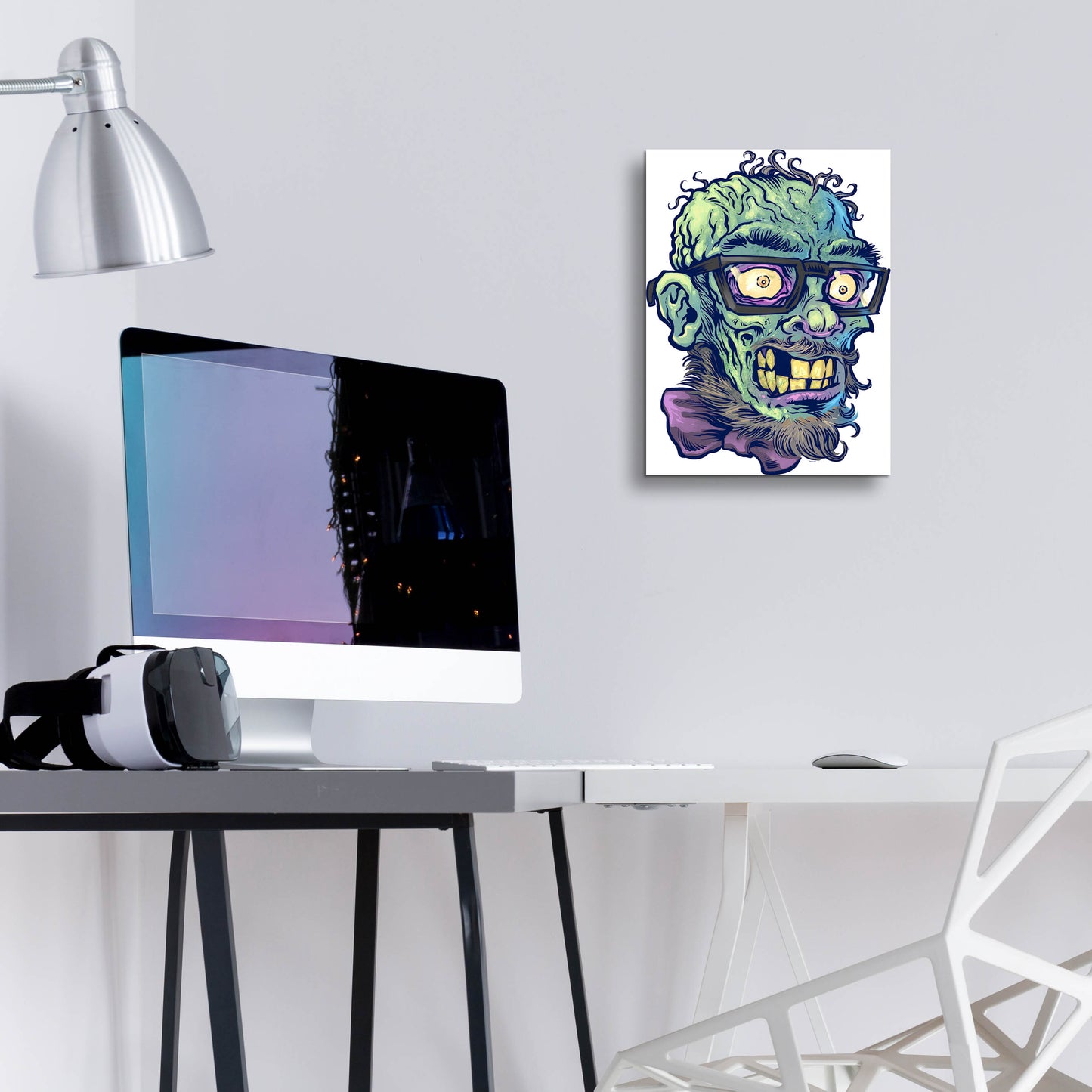 Epic Art 'Zombie Pattern Head 02' by Flyland Designs, Acrylic Glass Wall Art,12x16