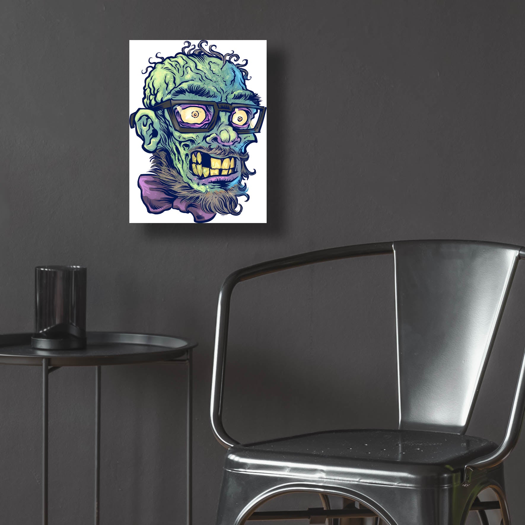 Epic Art 'Zombie Pattern Head 02' by Flyland Designs, Acrylic Glass Wall Art,12x16