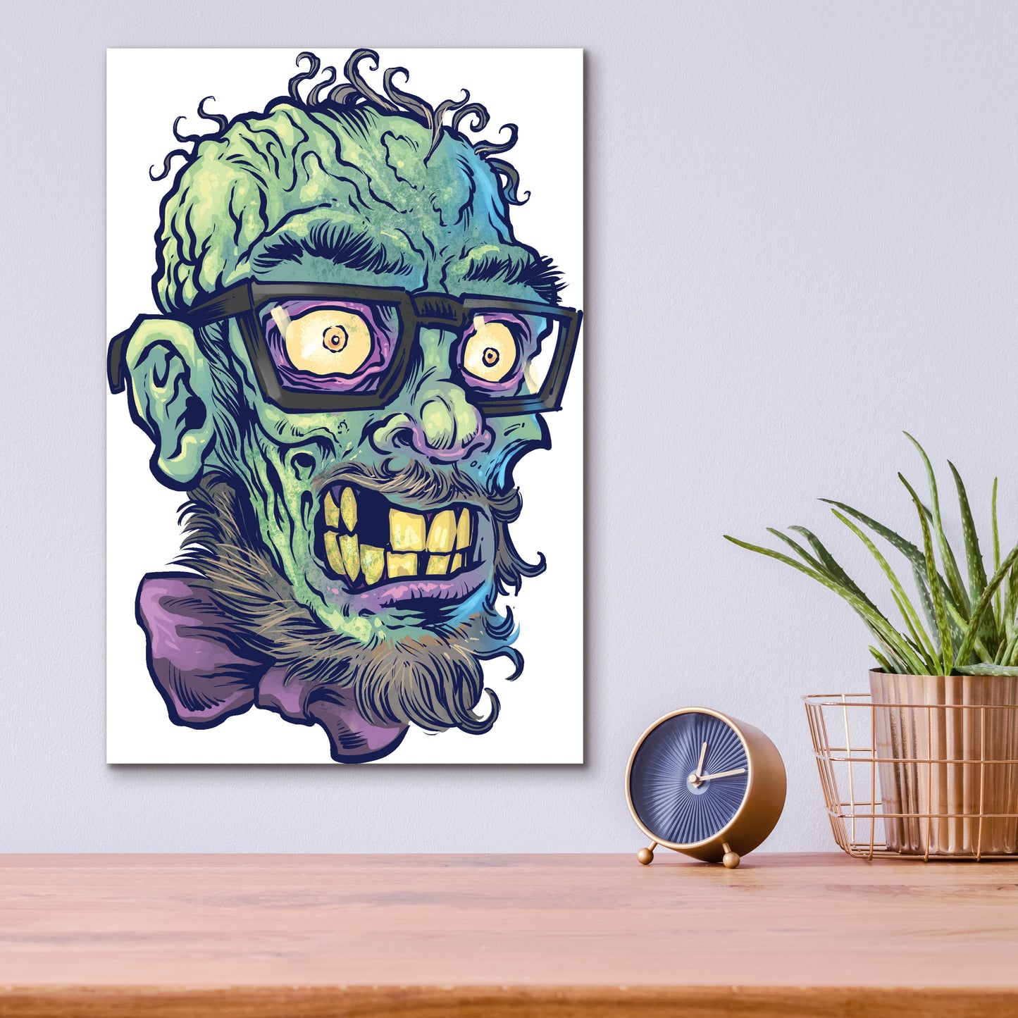 Epic Art 'Zombie Pattern Head 02' by Flyland Designs, Acrylic Glass Wall Art,12x16