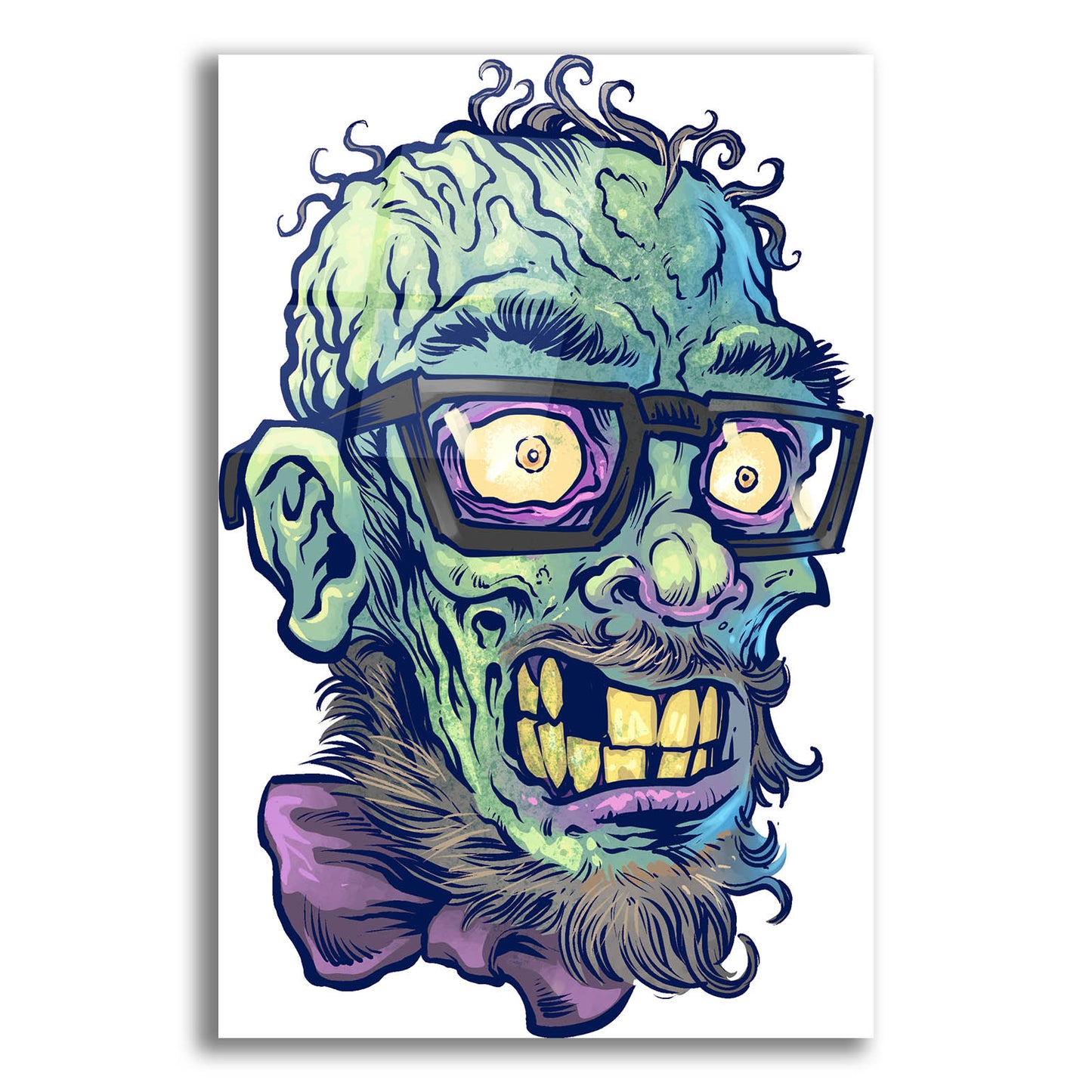 Epic Art 'Zombie Pattern Head 02' by Flyland Designs, Acrylic Glass Wall Art,12x16