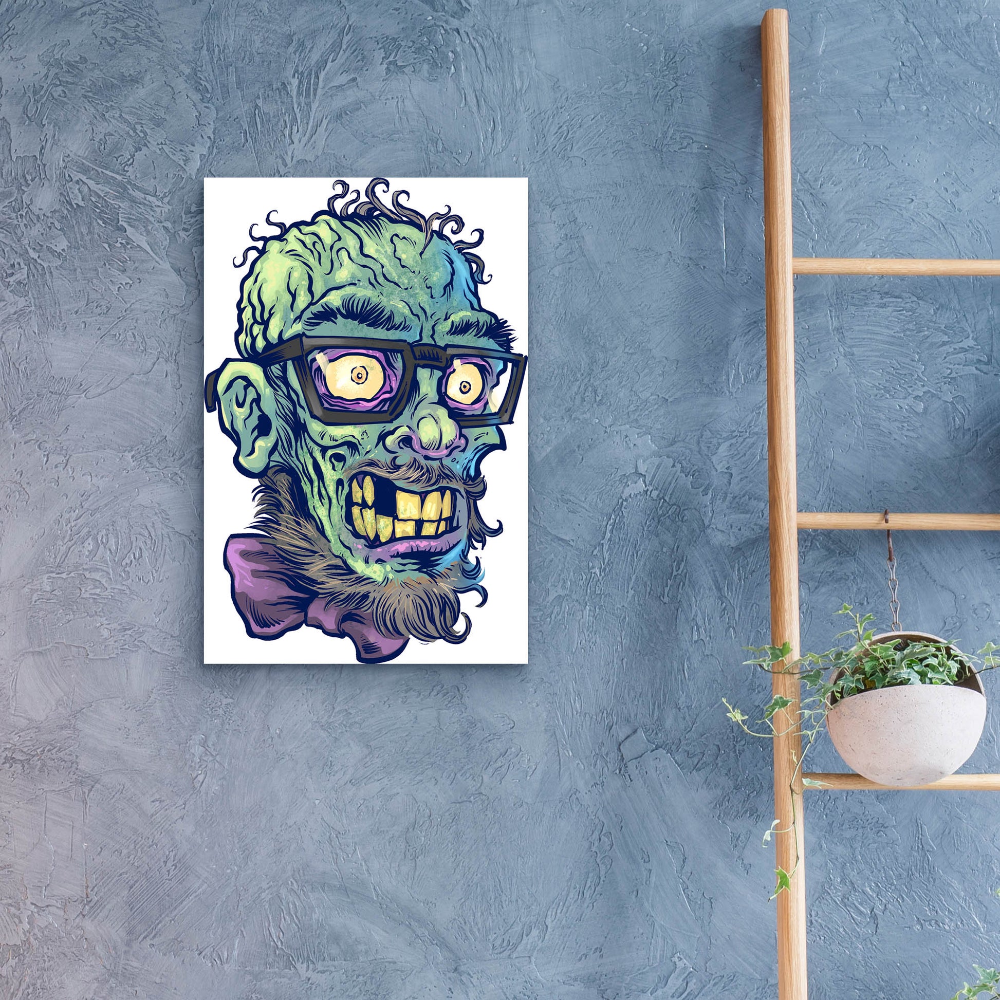 Epic Art 'Zombie Pattern Head 02' by Flyland Designs, Acrylic Glass Wall Art,16x24