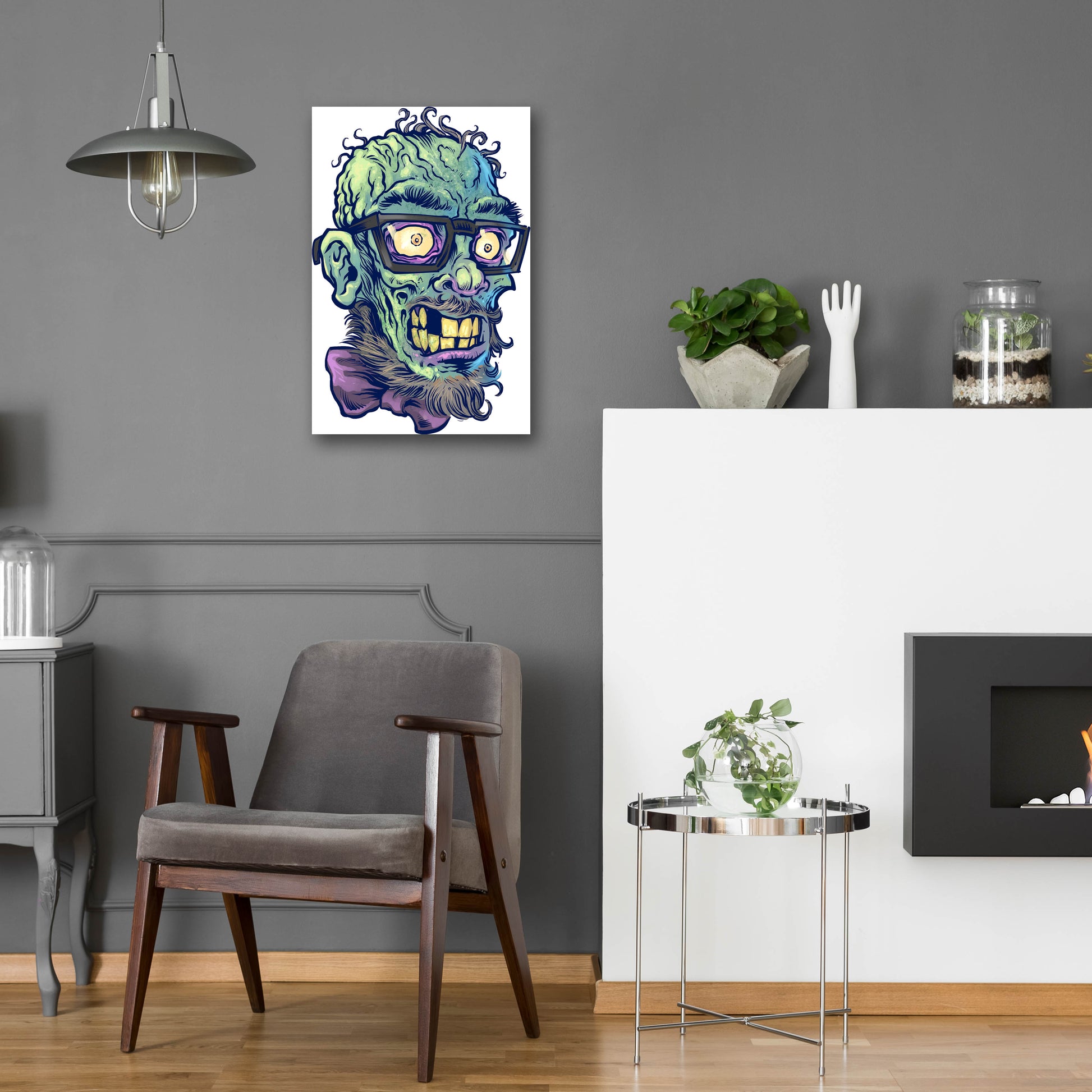 Epic Art 'Zombie Pattern Head 02' by Flyland Designs, Acrylic Glass Wall Art,16x24