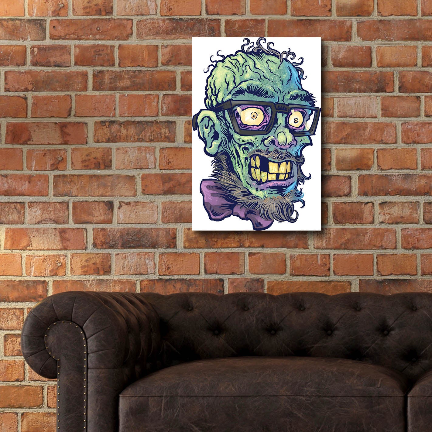 Epic Art 'Zombie Pattern Head 02' by Flyland Designs, Acrylic Glass Wall Art,16x24