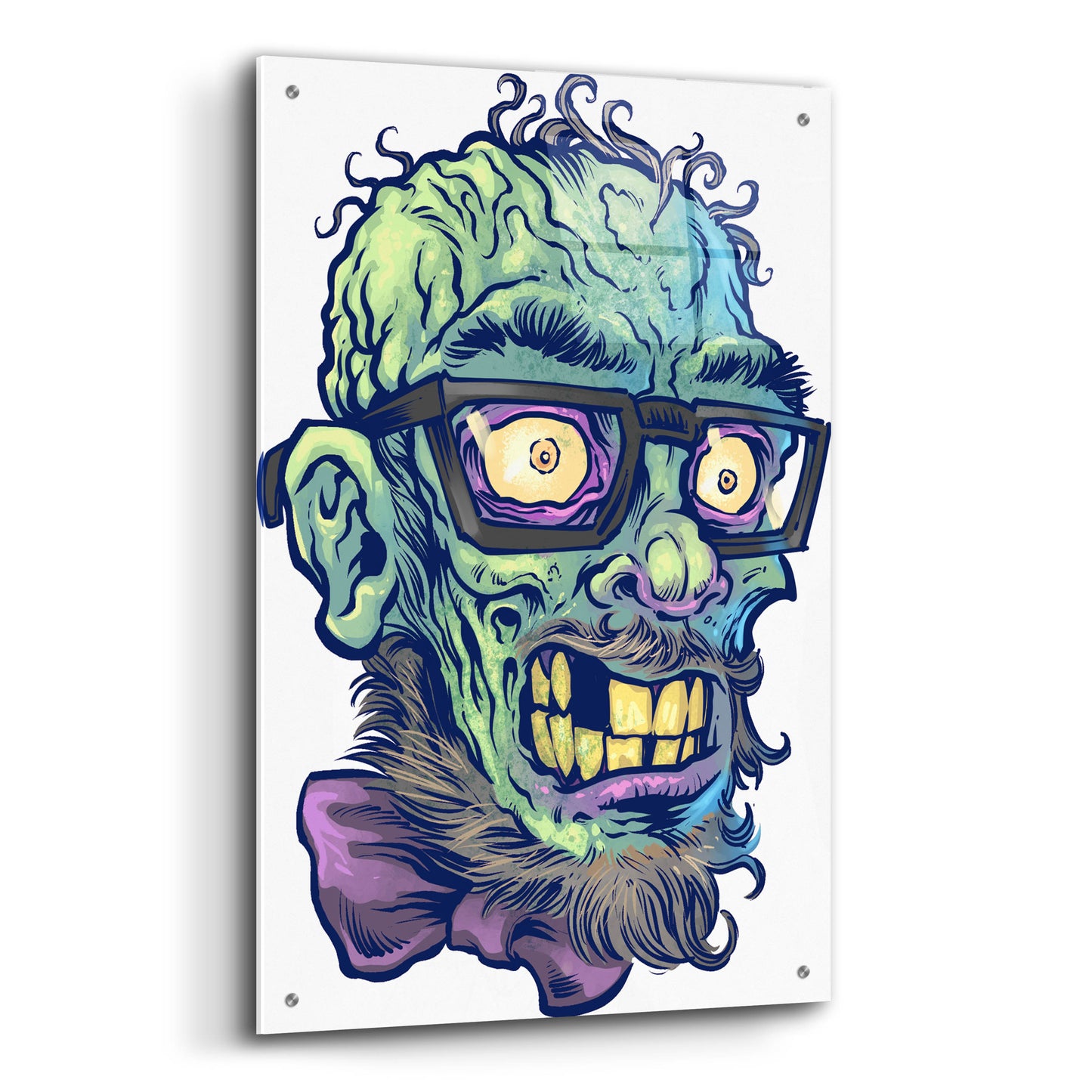 Epic Art 'Zombie Pattern Head 02' by Flyland Designs, Acrylic Glass Wall Art,24x36