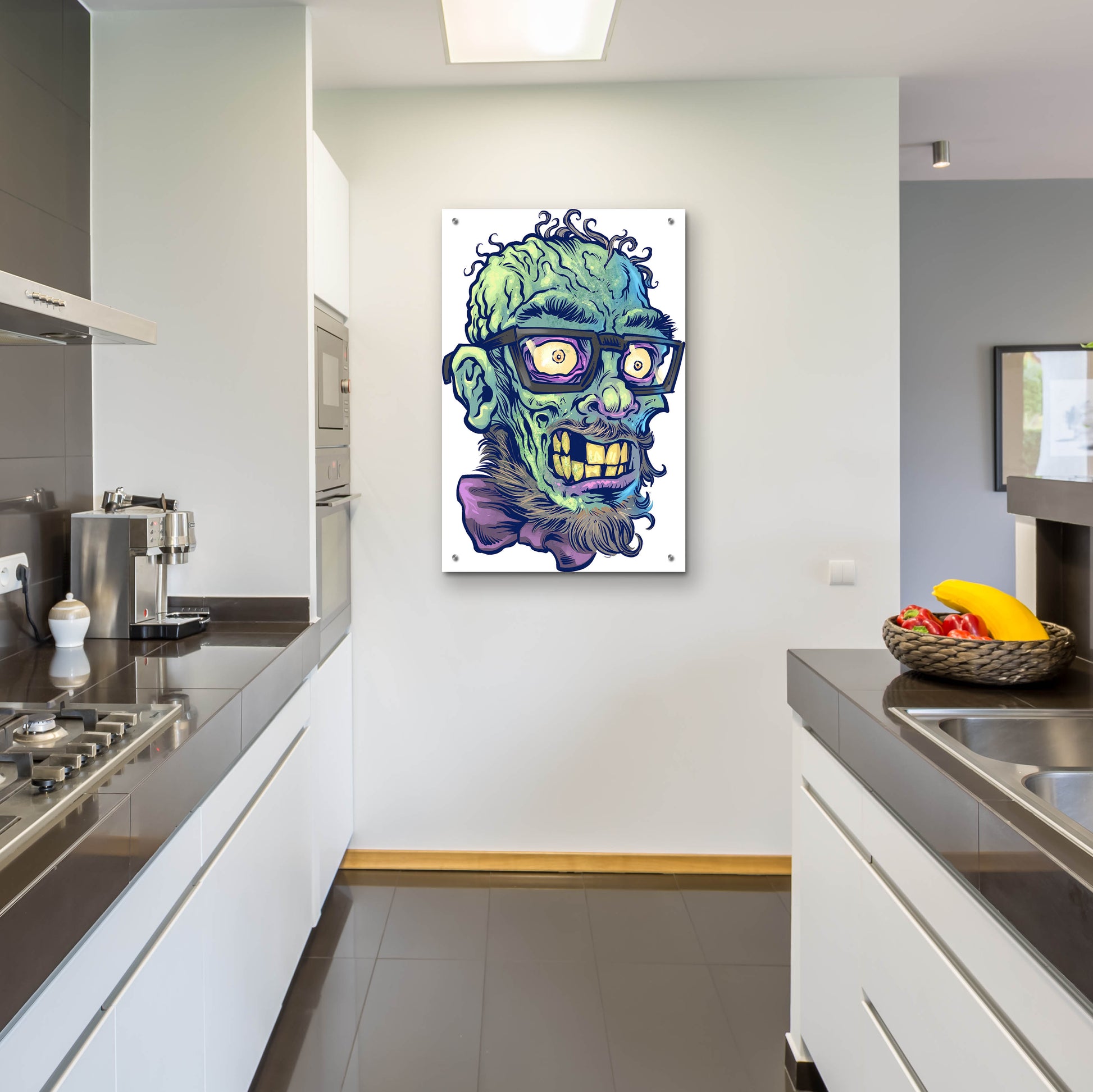 Epic Art 'Zombie Pattern Head 02' by Flyland Designs, Acrylic Glass Wall Art,24x36