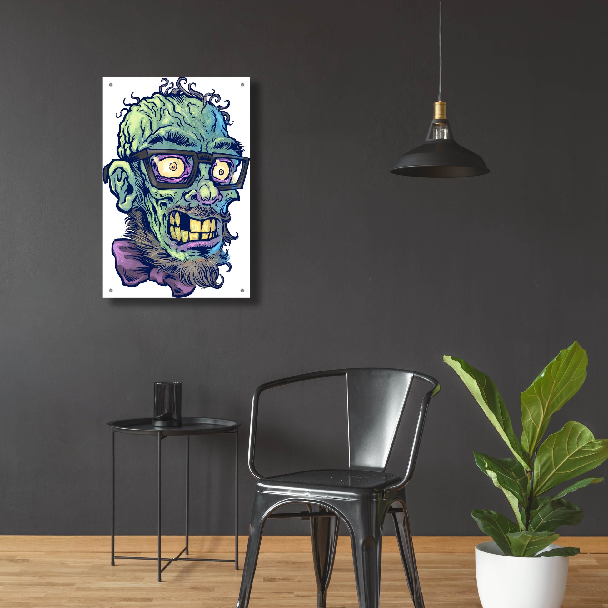 Epic Art 'Zombie Pattern Head 02' by Flyland Designs, Acrylic Glass Wall Art,24x36