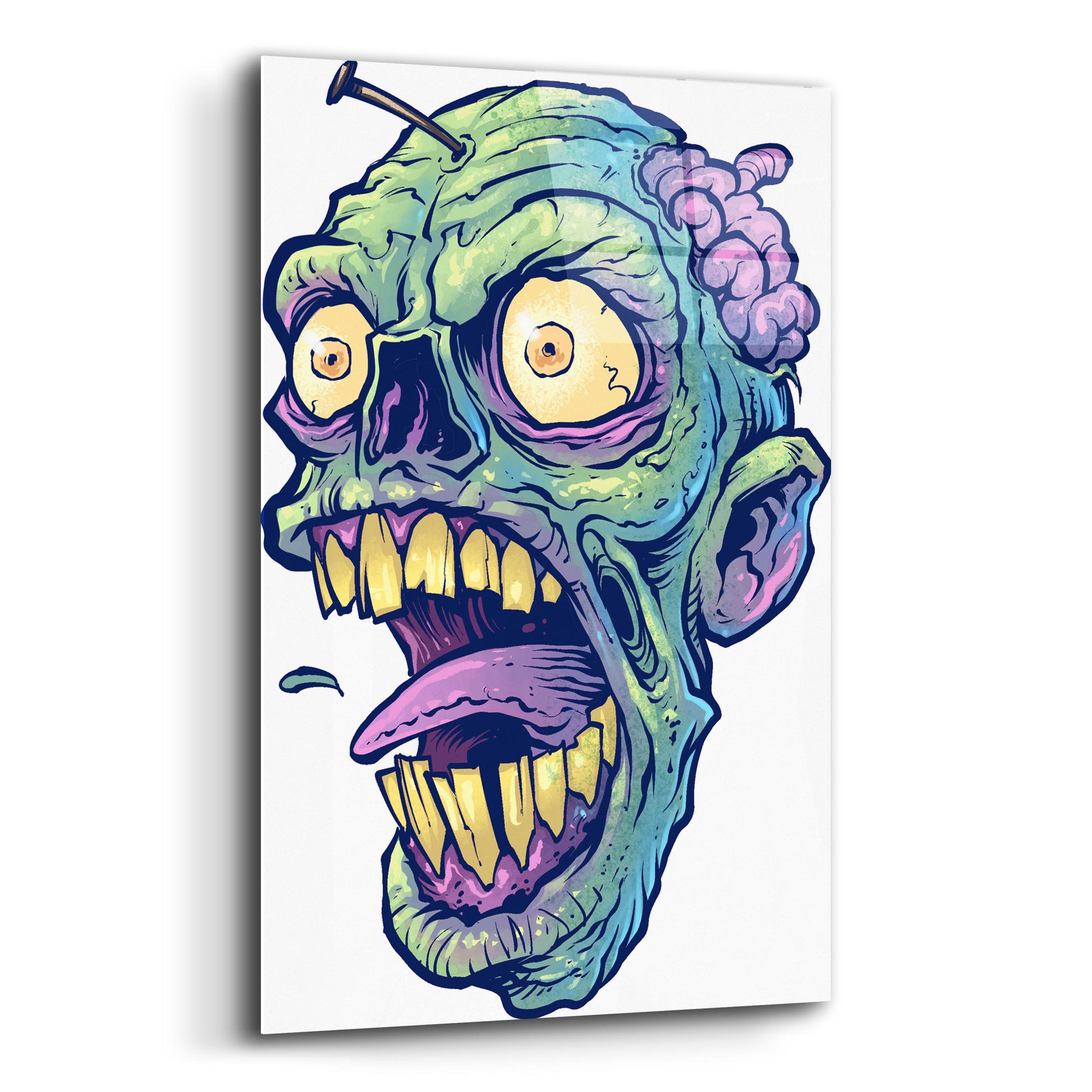 Epic Art 'Zombie Pattern Head 03' by Flyland Designs, Acrylic Glass Wall Art,12x16