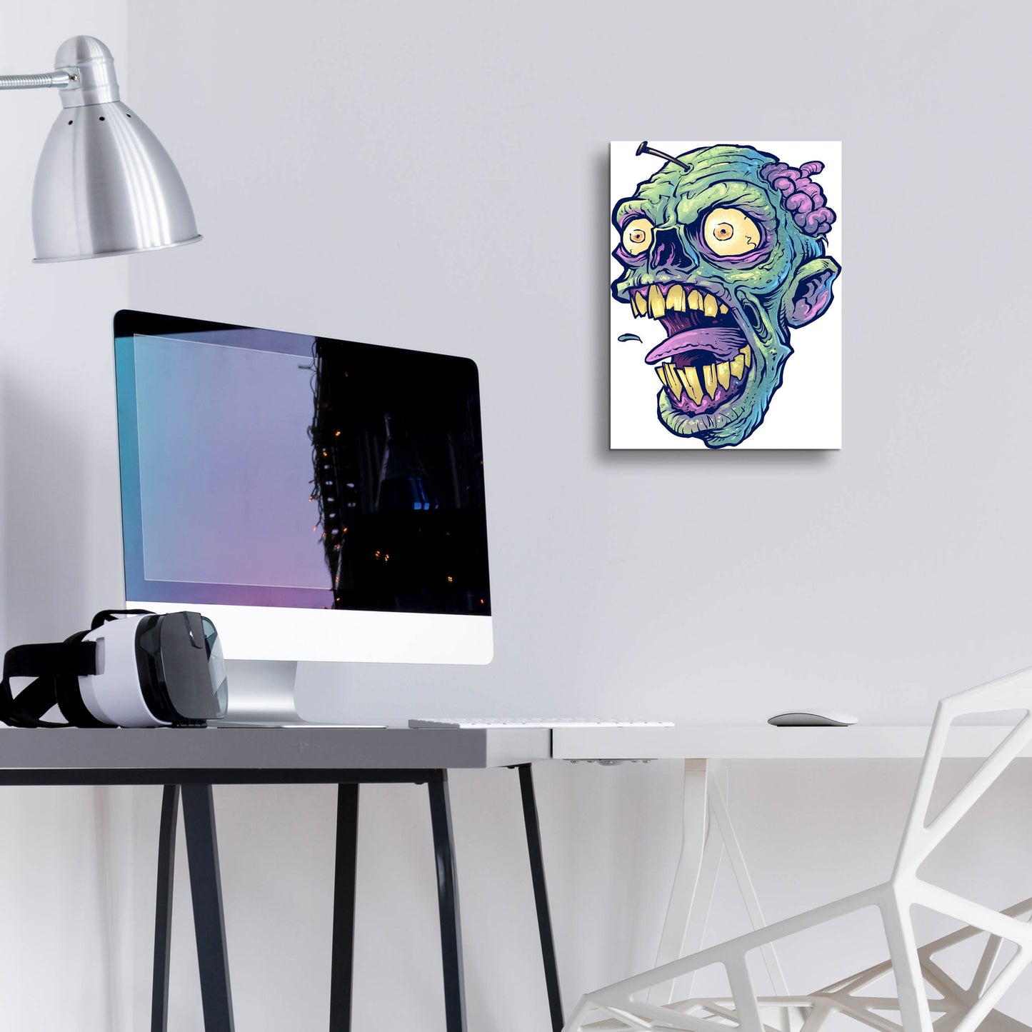 Epic Art 'Zombie Pattern Head 03' by Flyland Designs, Acrylic Glass Wall Art,12x16