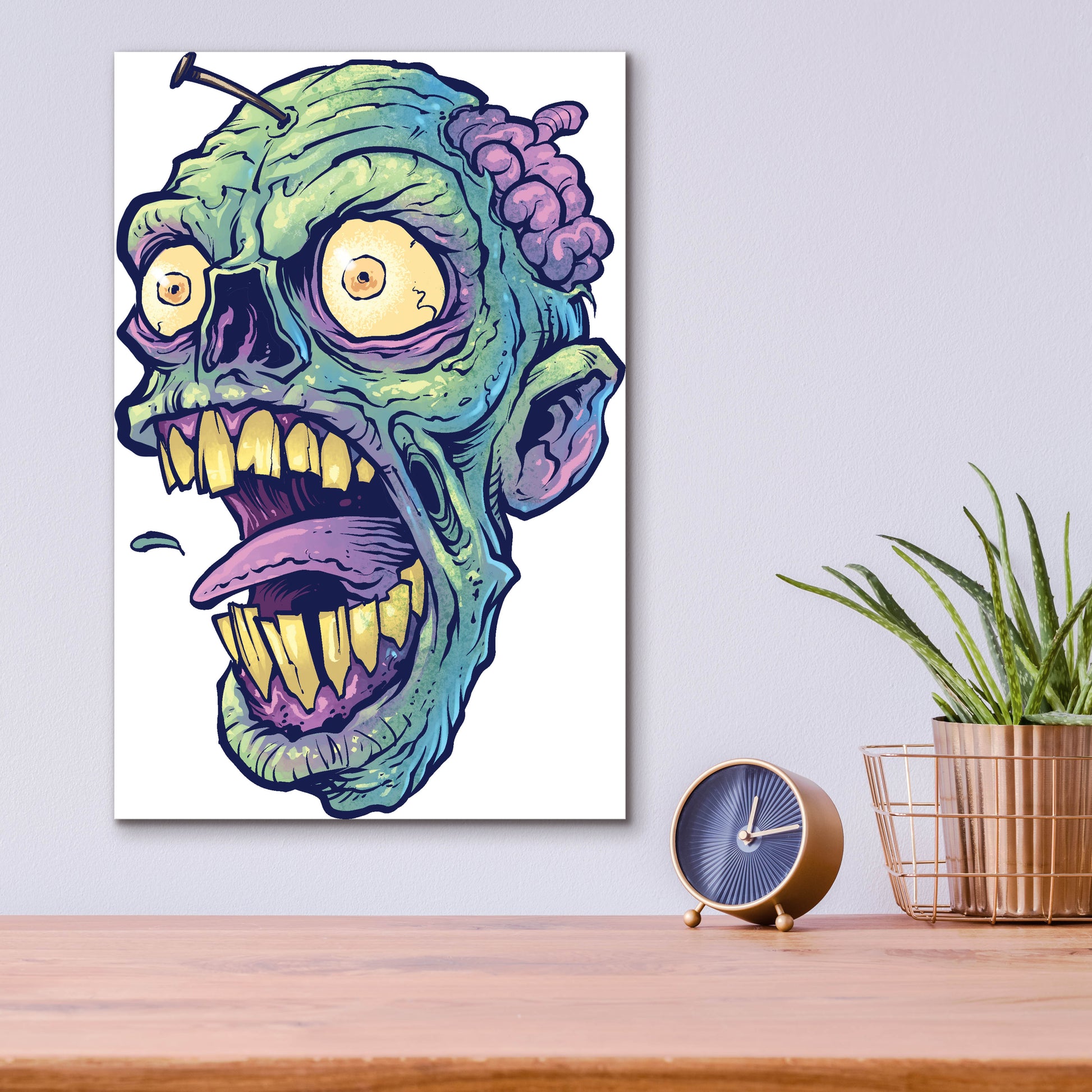 Epic Art 'Zombie Pattern Head 03' by Flyland Designs, Acrylic Glass Wall Art,12x16