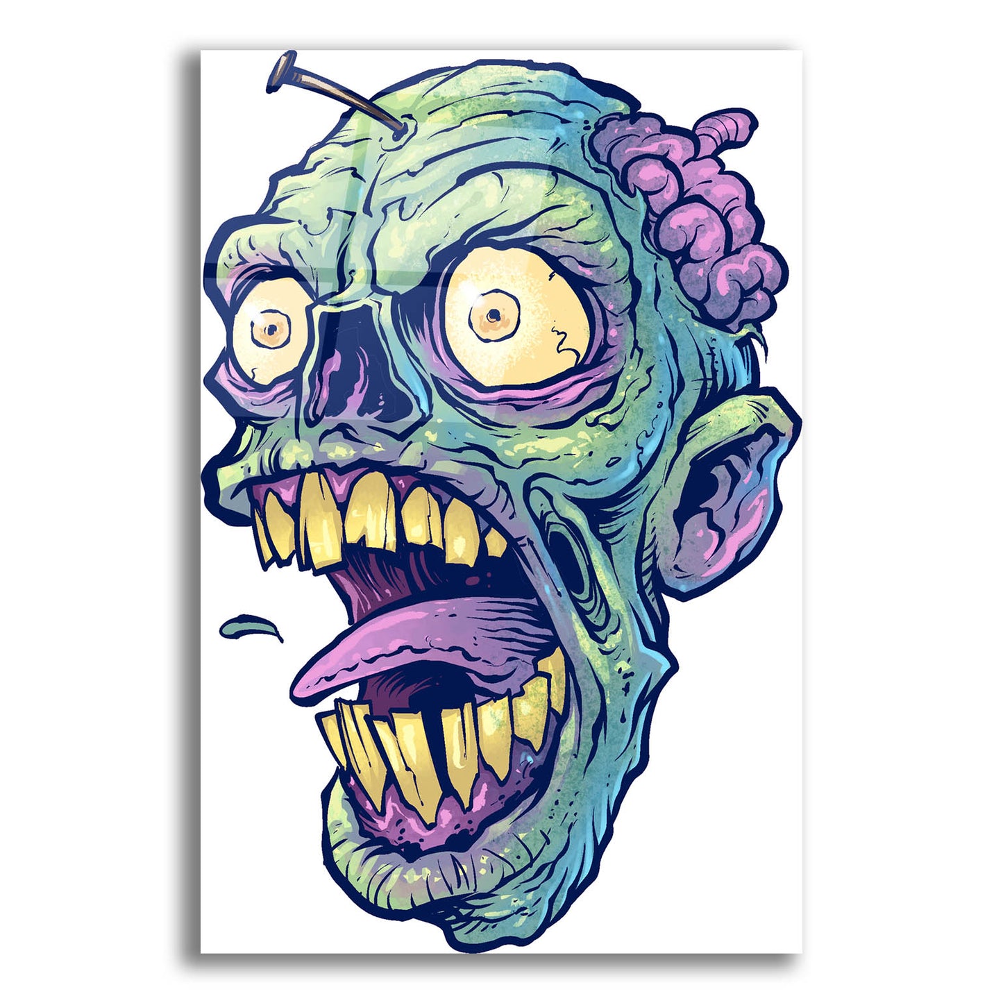 Epic Art 'Zombie Pattern Head 03' by Flyland Designs, Acrylic Glass Wall Art,12x16