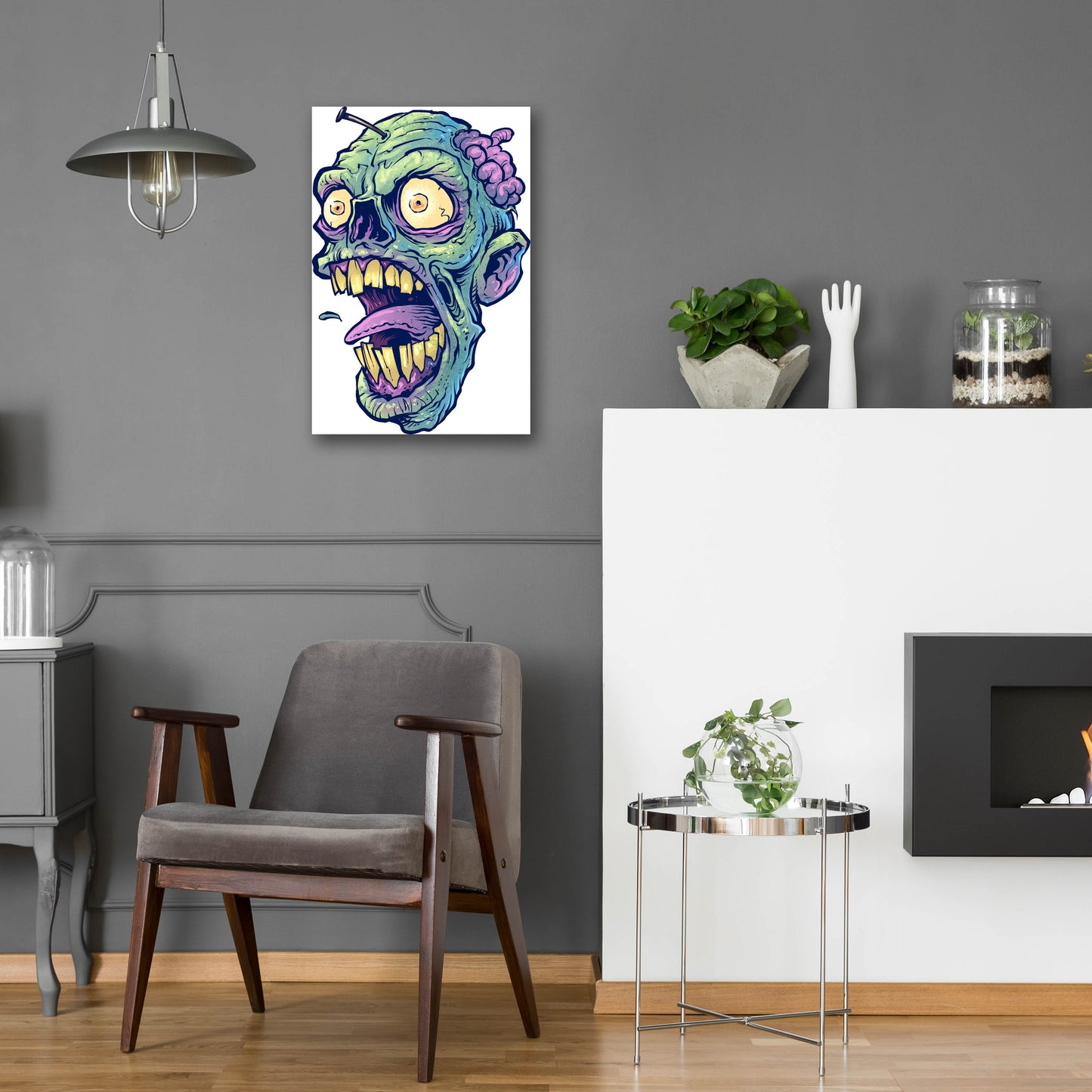 Epic Art 'Zombie Pattern Head 03' by Flyland Designs, Acrylic Glass Wall Art,16x24