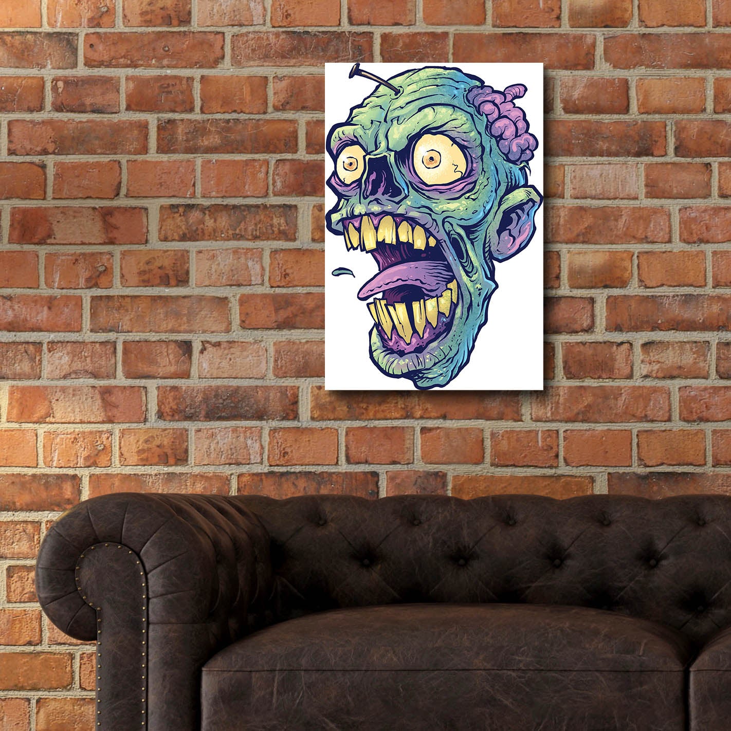 Epic Art 'Zombie Pattern Head 03' by Flyland Designs, Acrylic Glass Wall Art,16x24