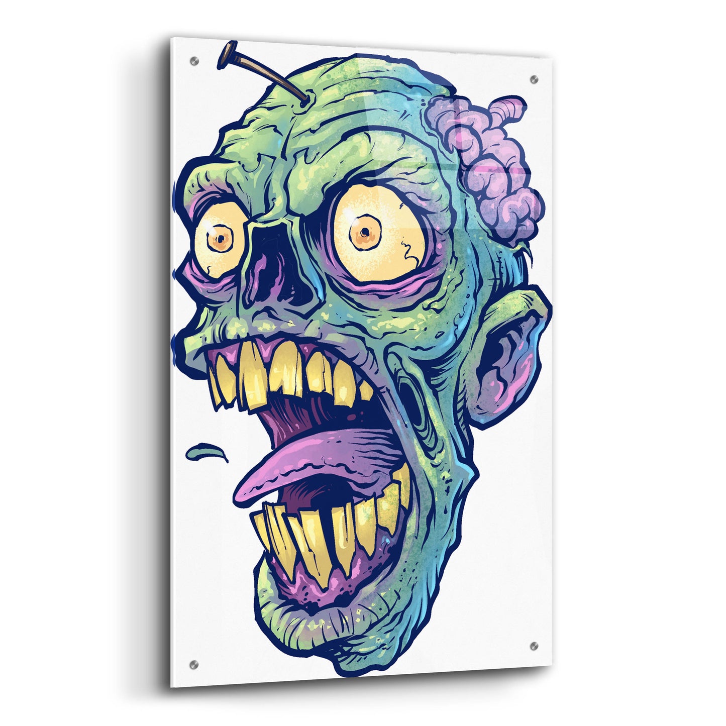 Epic Art 'Zombie Pattern Head 03' by Flyland Designs, Acrylic Glass Wall Art,24x36