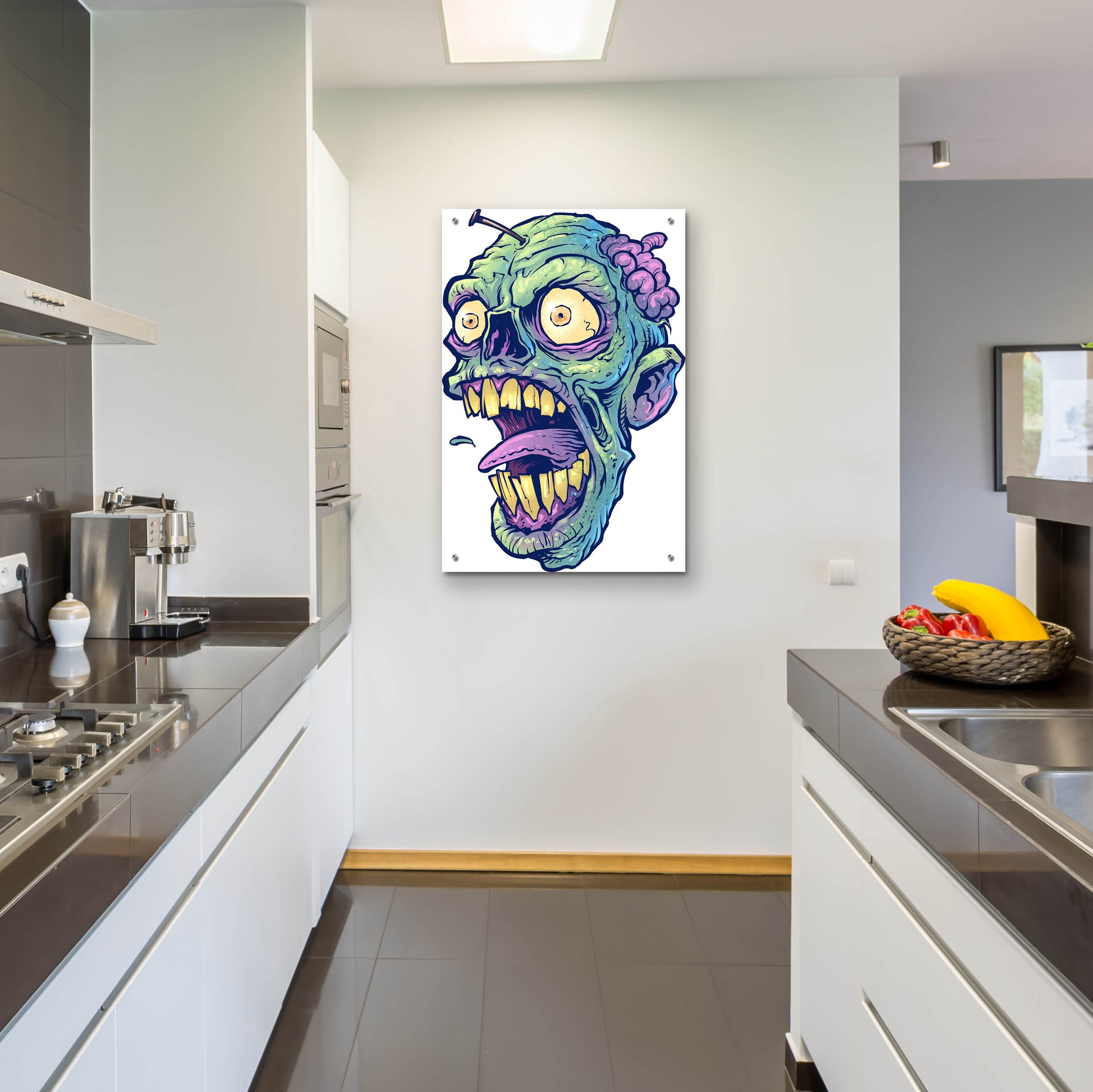 Epic Art 'Zombie Pattern Head 03' by Flyland Designs, Acrylic Glass Wall Art,24x36