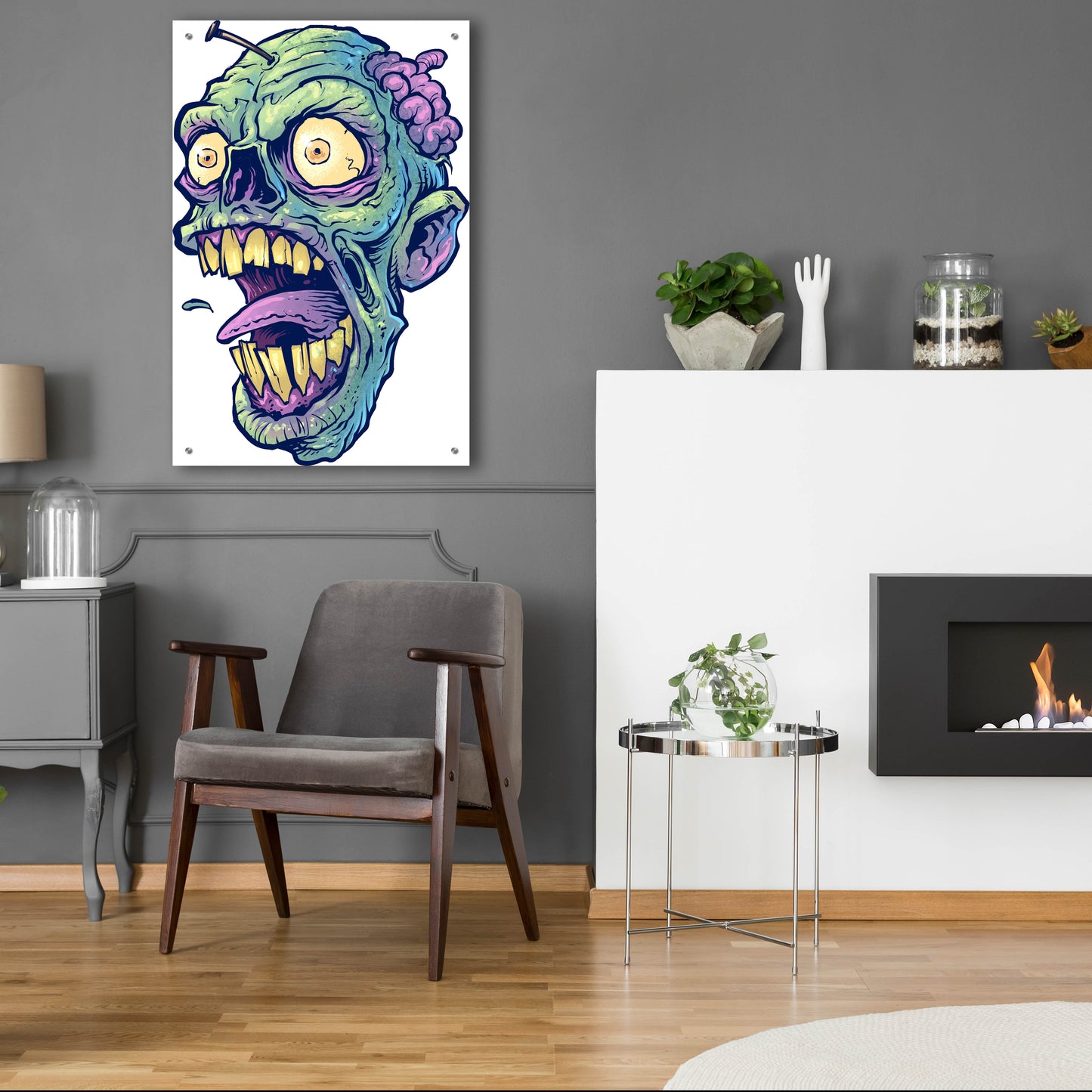 Epic Art 'Zombie Pattern Head 03' by Flyland Designs, Acrylic Glass Wall Art,24x36