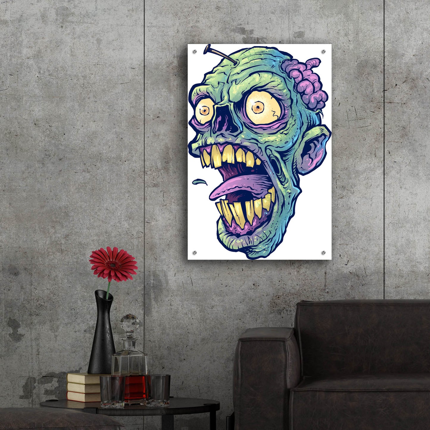 Epic Art 'Zombie Pattern Head 03' by Flyland Designs, Acrylic Glass Wall Art,24x36