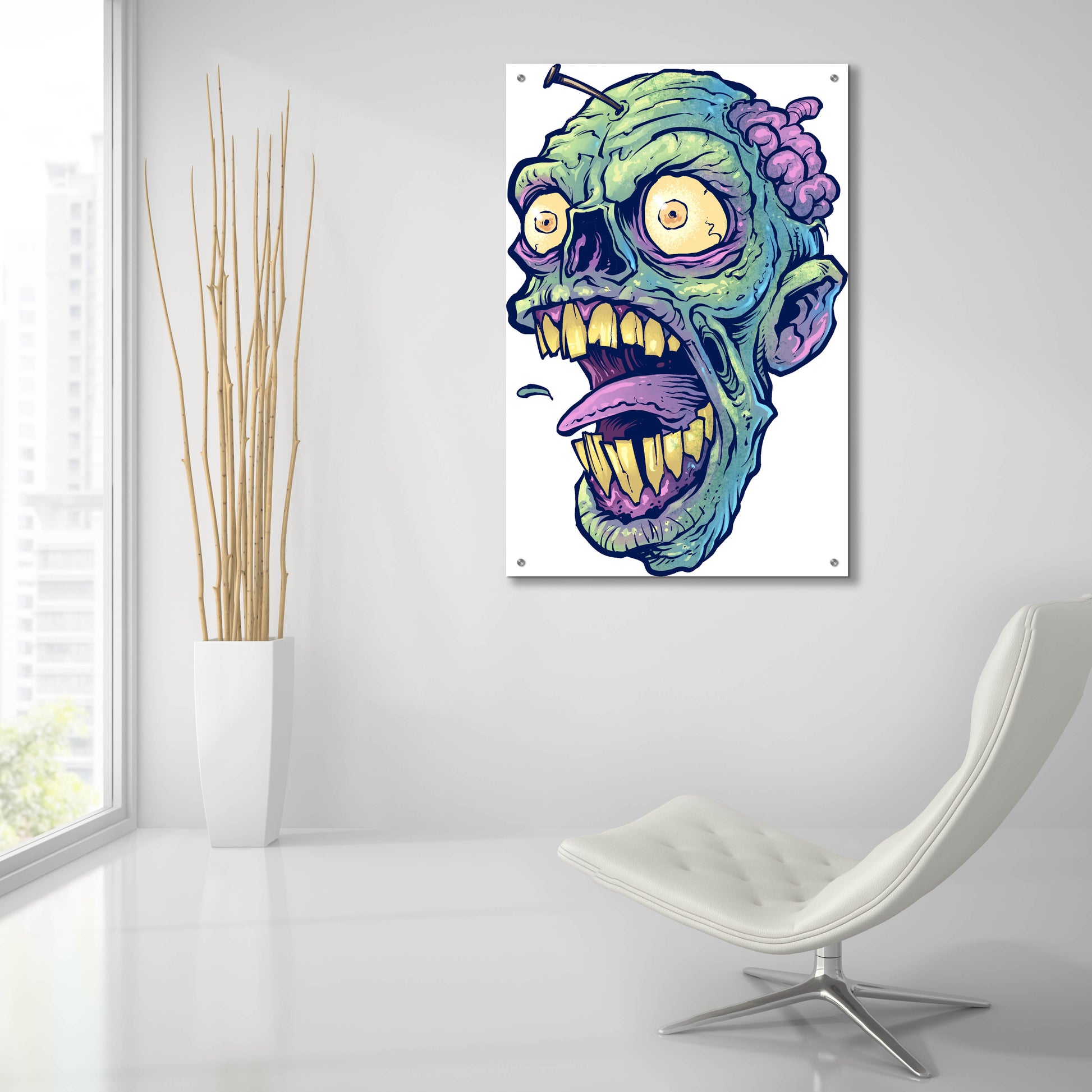 Epic Art 'Zombie Pattern Head 03' by Flyland Designs, Acrylic Glass Wall Art,24x36